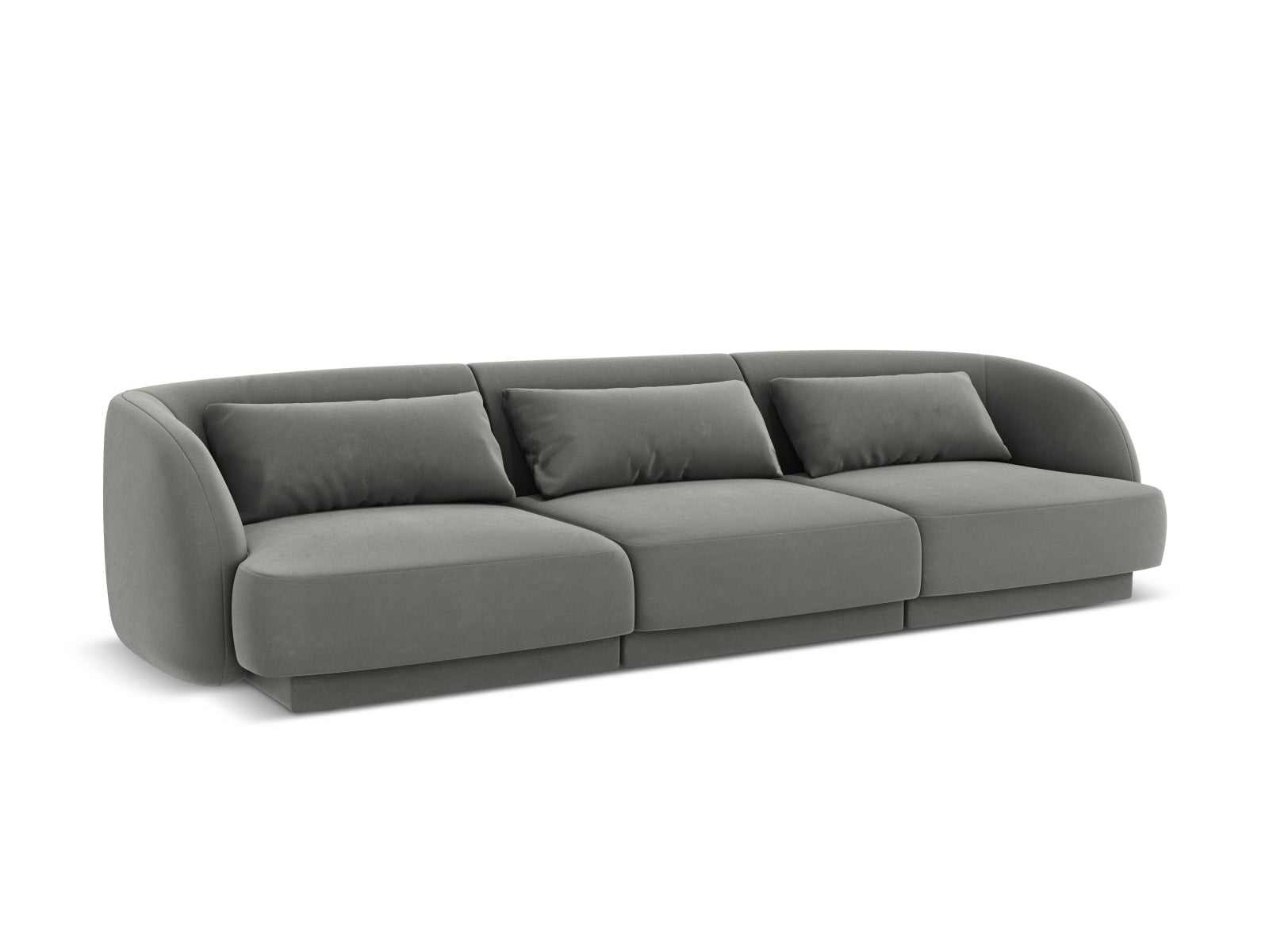Tulum Velour Sofa 3 Sitzer 90cm in Light Grey präsentiert im Onlineshop von KAQTU Design AG. 3er Sofa ist von Cosmopolitan Design