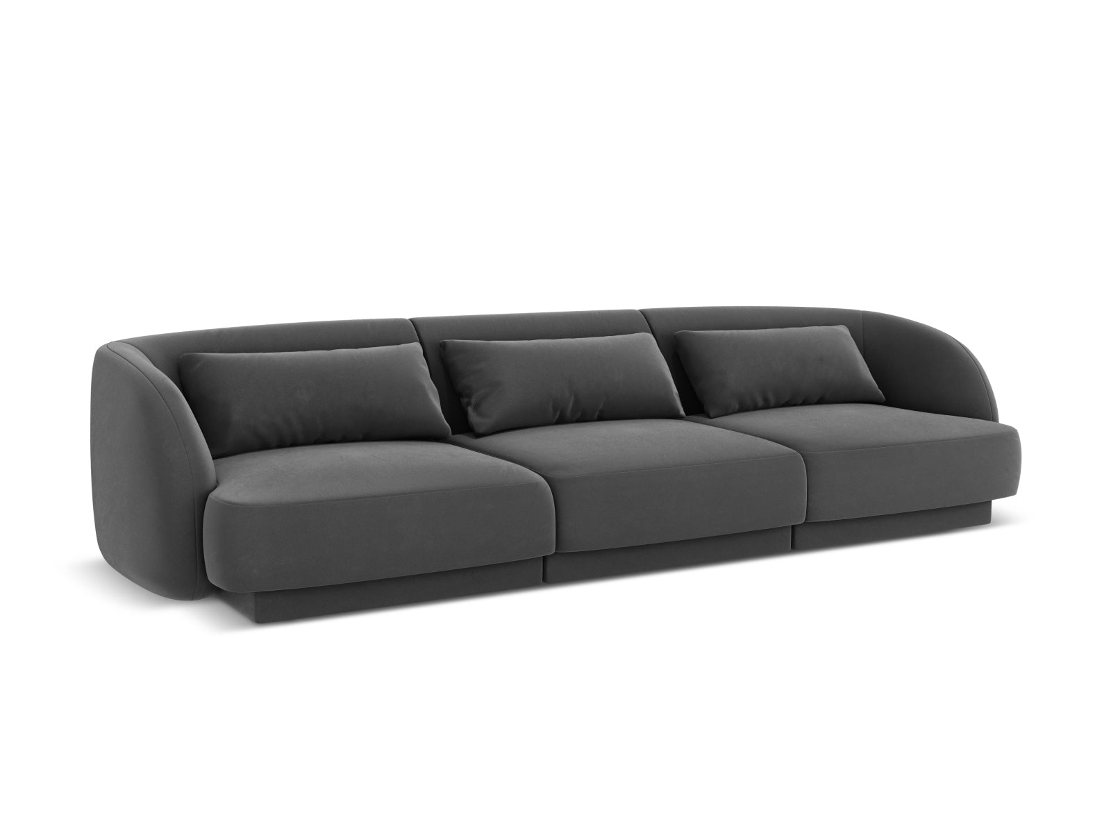 Tulum Velour Sofa 3 Sitzer 90cm in Grey präsentiert im Onlineshop von KAQTU Design AG. 3er Sofa ist von Cosmopolitan Design