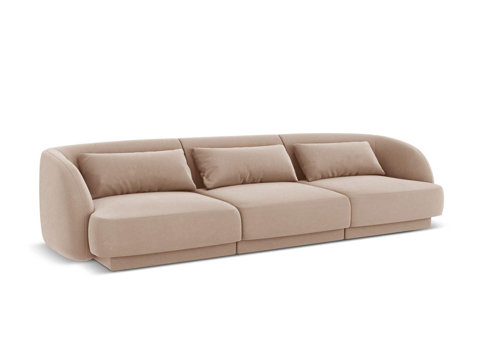 Tulum Velour Sofa 3 Sitzer 90cm in Beige präsentiert im Onlineshop von KAQTU Design AG. 3er Sofa ist von Cosmopolitan Design