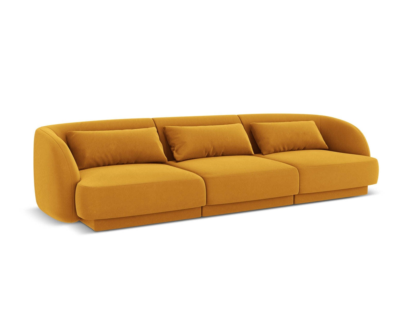 Tulum Velour Sofa 3 Sitzer 90cm in Yellow präsentiert im Onlineshop von KAQTU Design AG. 3er Sofa ist von Cosmopolitan Design