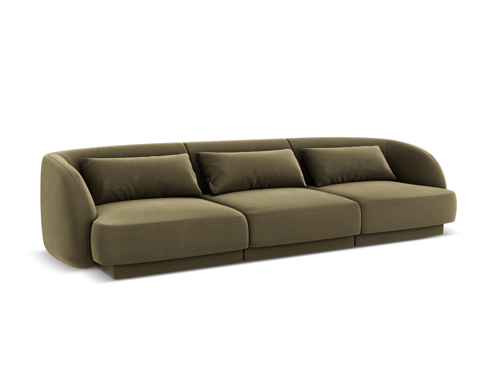 Tulum Velour Sofa 3 Sitzer 90cm in Green präsentiert im Onlineshop von KAQTU Design AG. 3er Sofa ist von Cosmopolitan Design
