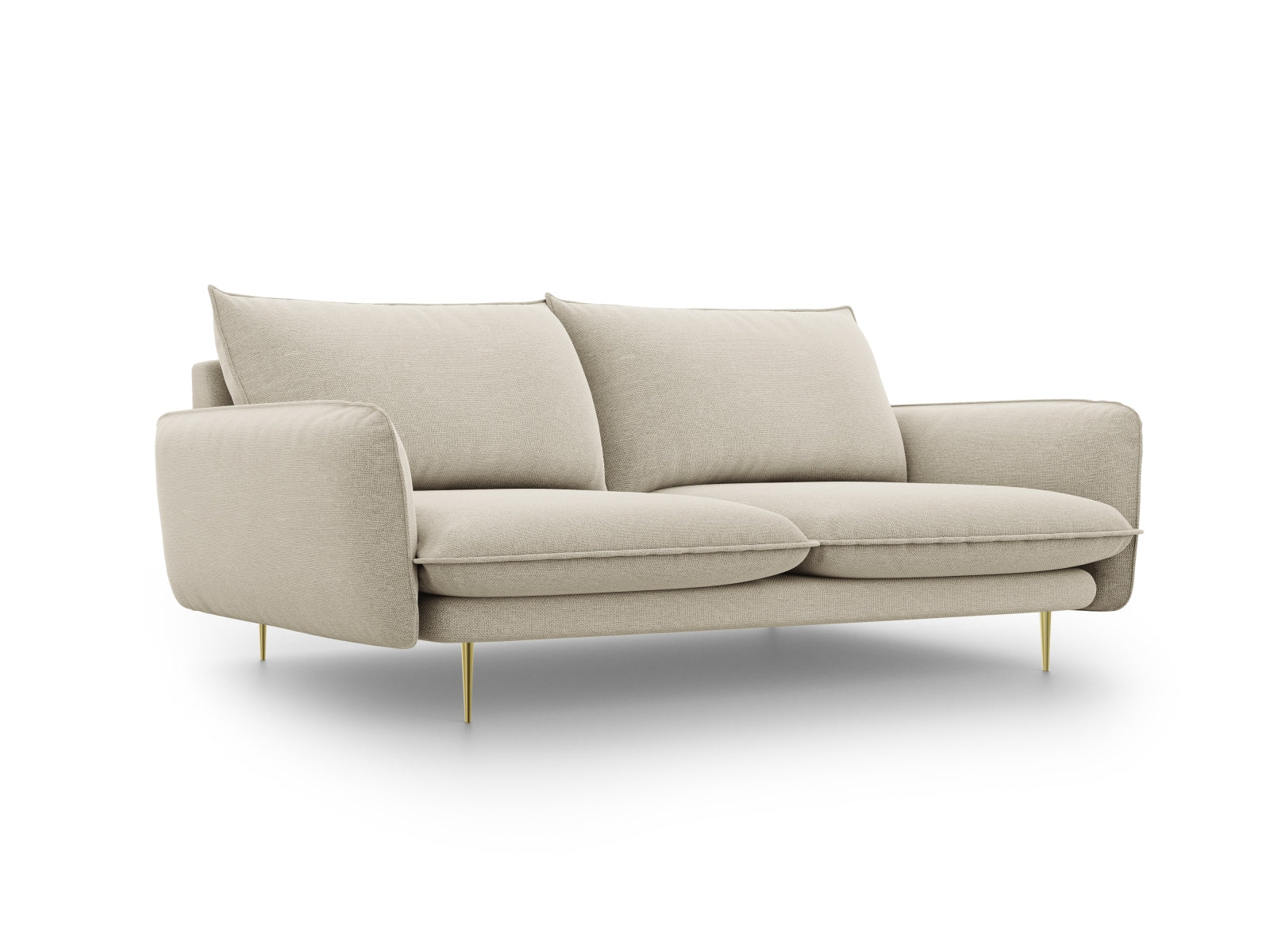 Vienna Sofa 3 Sitzer 92cm in Beige/Gold-Positano präsentiert im Onlineshop von KAQTU Design AG. 3er Sofa ist von Cosmopolitan Design