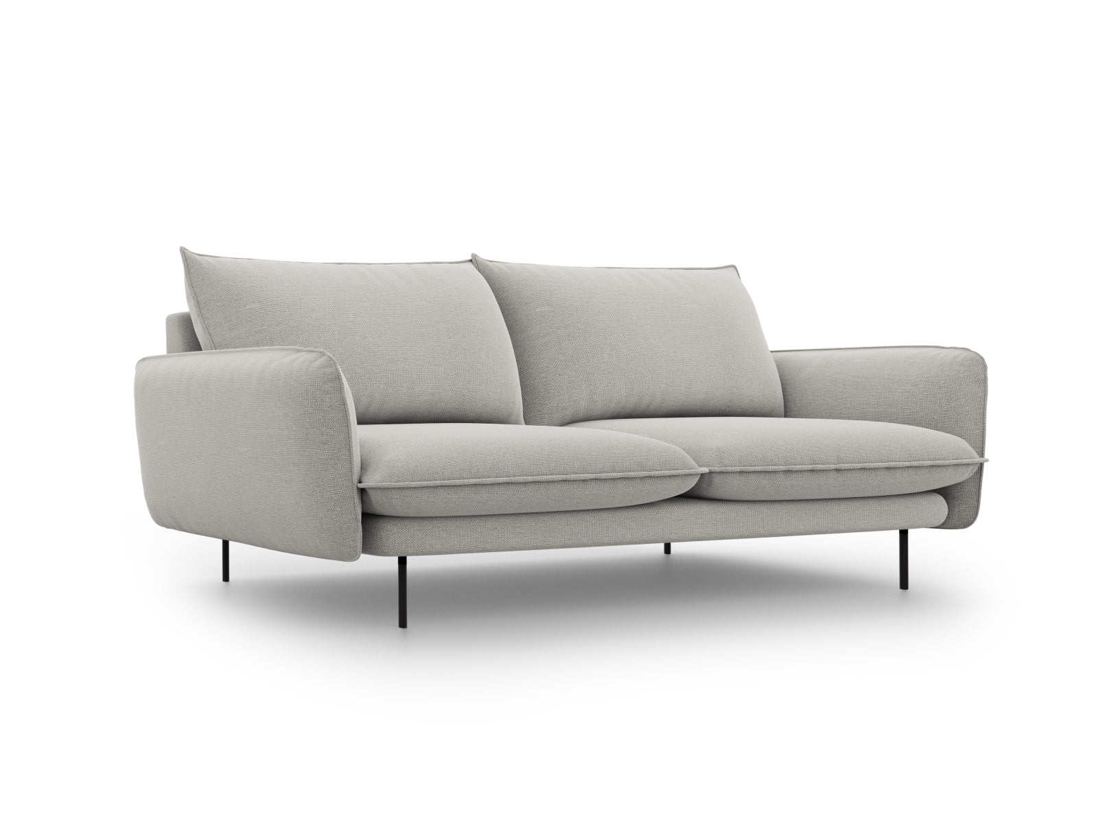 Vienna Sofa 3 Sitzer 92cm in Light Grey/Schwarz-Asgard/ Positano präsentiert im Onlineshop von KAQTU Design AG. 3er Sofa ist von Cosmopolitan Design