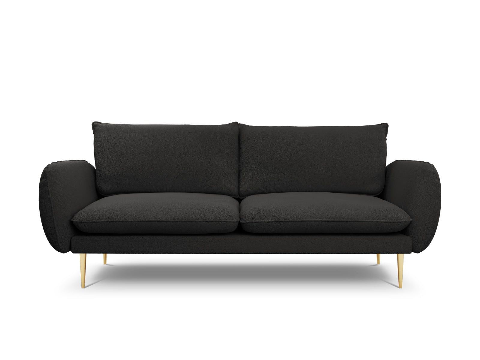 Vienna Boucle Sofa 3 Sitzer 92cm in Black/Gold-Ascot präsentiert im Onlineshop von KAQTU Design AG. 3er Sofa ist von Cosmopolitan Design