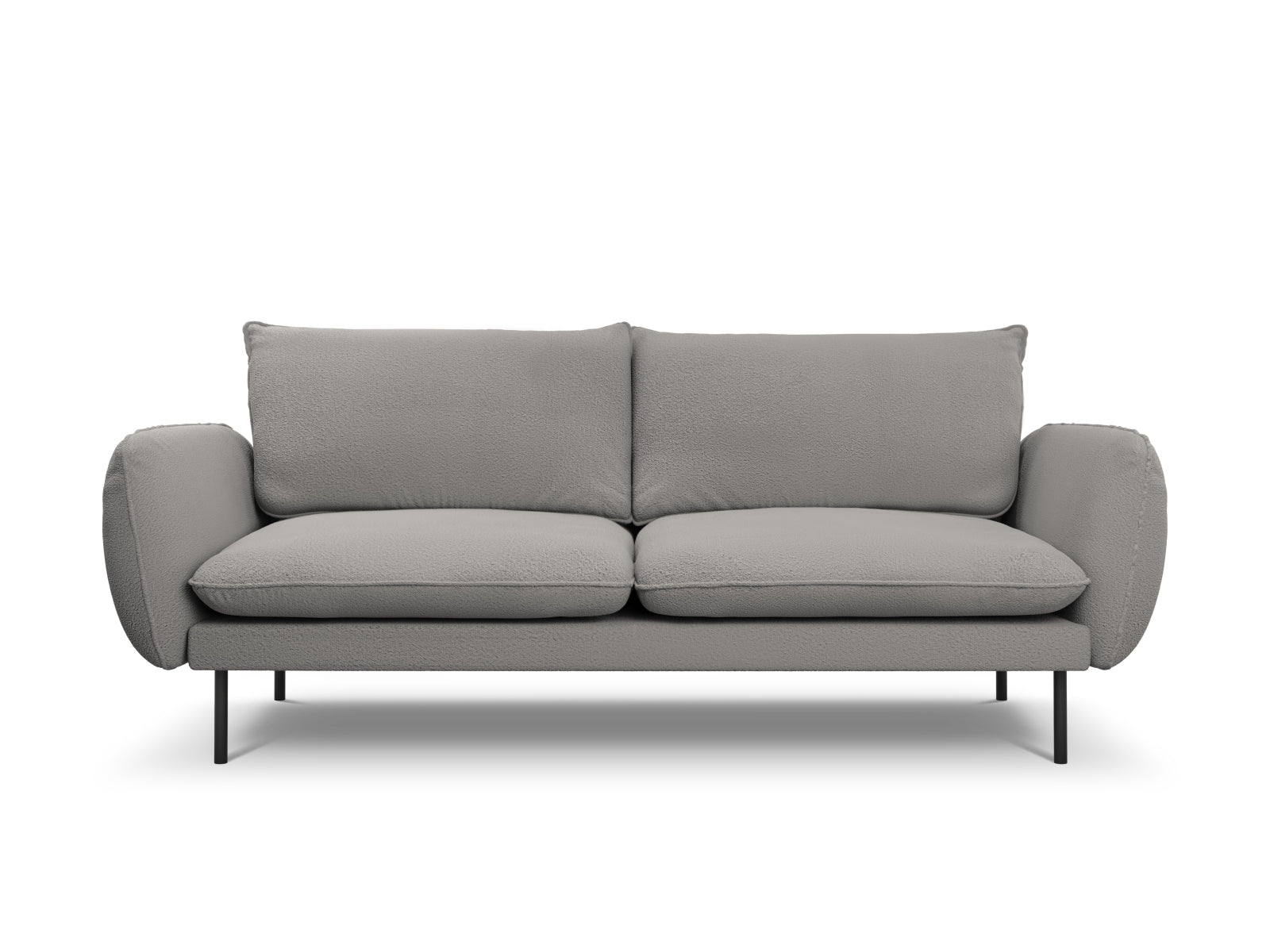 Vienna Boucle Sofa 3 Sitzer 92cm in Grey/Schwarz-Ascot präsentiert im Onlineshop von KAQTU Design AG. 3er Sofa ist von Cosmopolitan Design