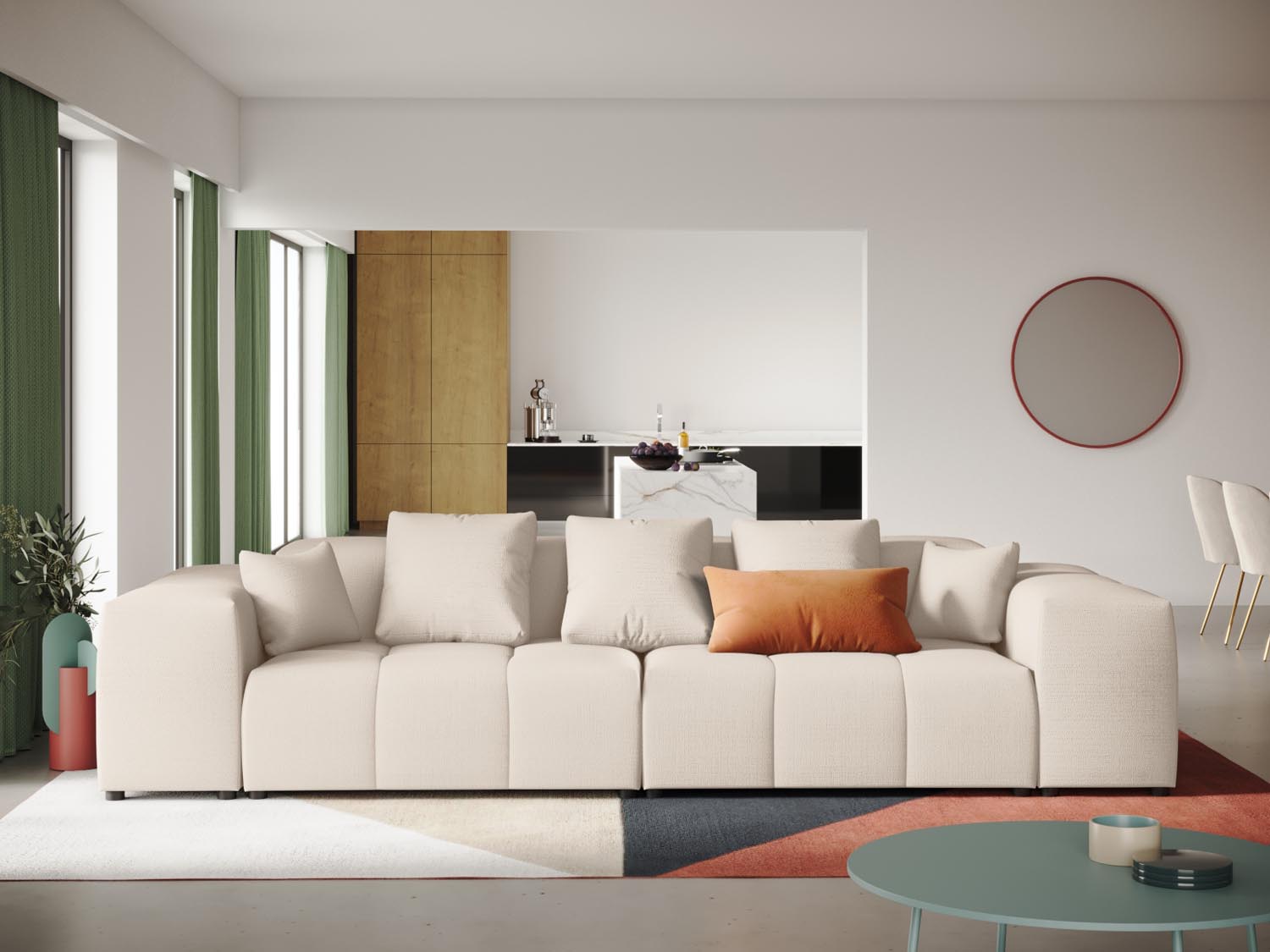 Rome Modular Sofa 3 Sitzer in White präsentiert im Onlineshop von KAQTU Design AG. 3er Sofa ist von Cosmopolitan Design