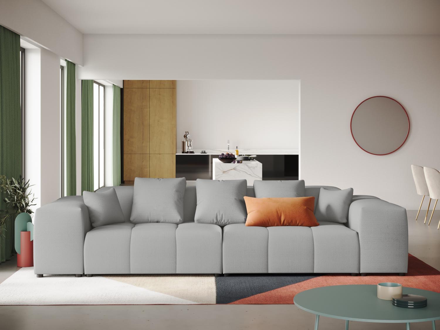 Rome Modular Sofa 3 Sitzer in Light Grey präsentiert im Onlineshop von KAQTU Design AG. 3er Sofa ist von Cosmopolitan Design