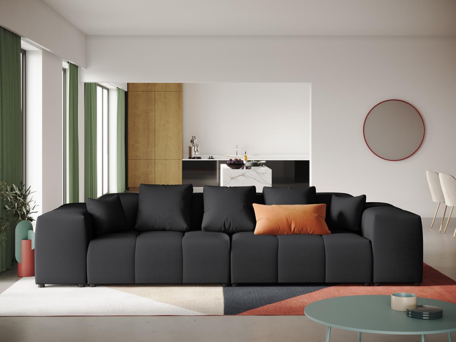 Rome Modular Sofa 3 Sitzer in Black präsentiert im Onlineshop von KAQTU Design AG. 3er Sofa ist von Cosmopolitan Design