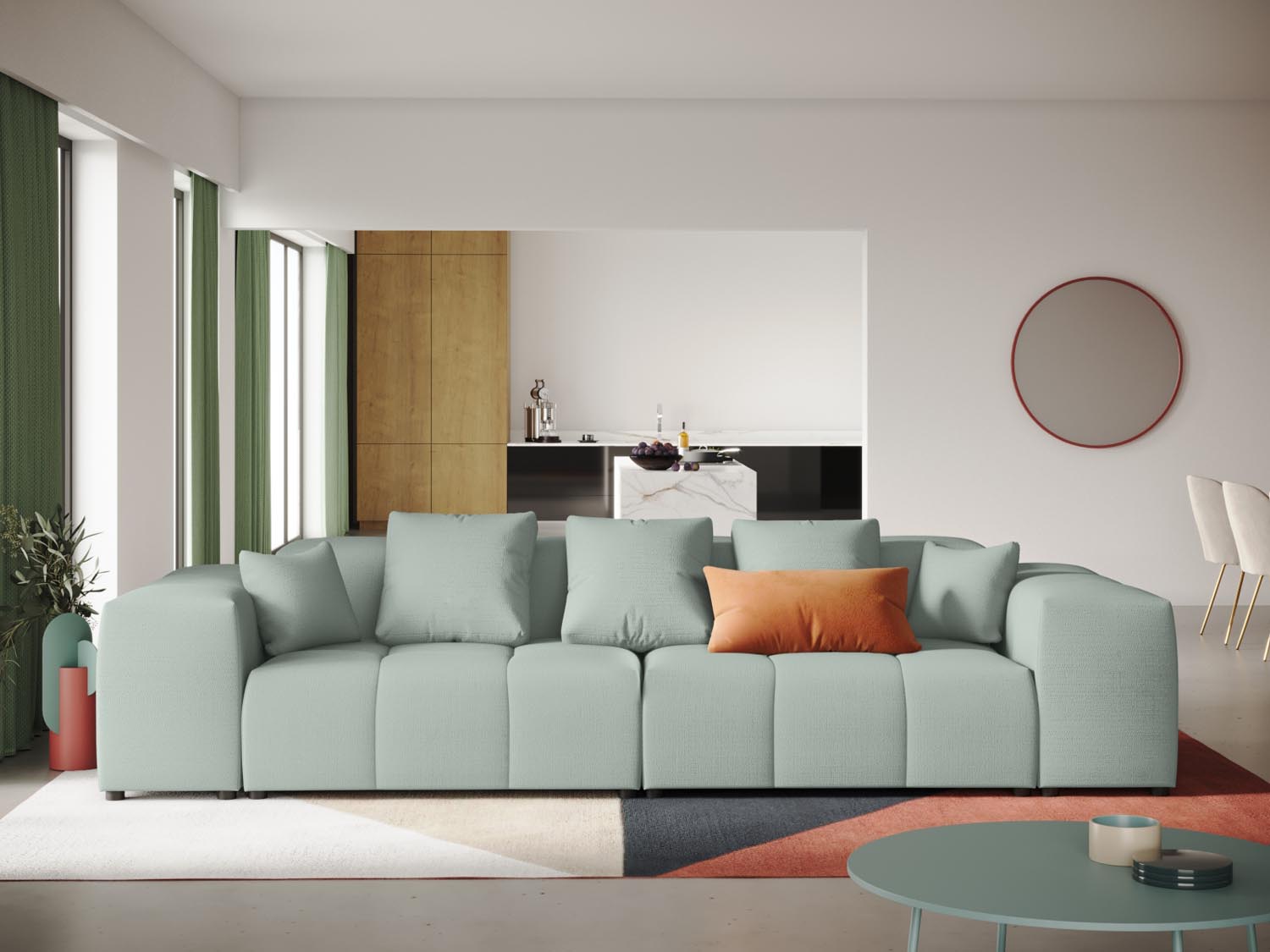 Rome Modular Sofa 3 Sitzer in Mint präsentiert im Onlineshop von KAQTU Design AG. 3er Sofa ist von Cosmopolitan Design