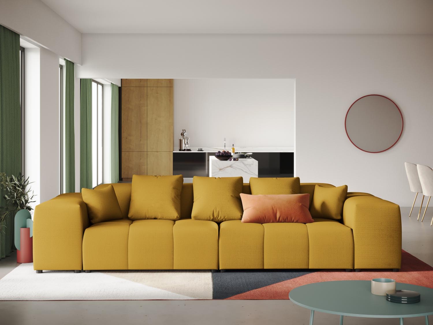 Rome Modular Sofa 3 Sitzer in Yellow präsentiert im Onlineshop von KAQTU Design AG. 3er Sofa ist von Cosmopolitan Design