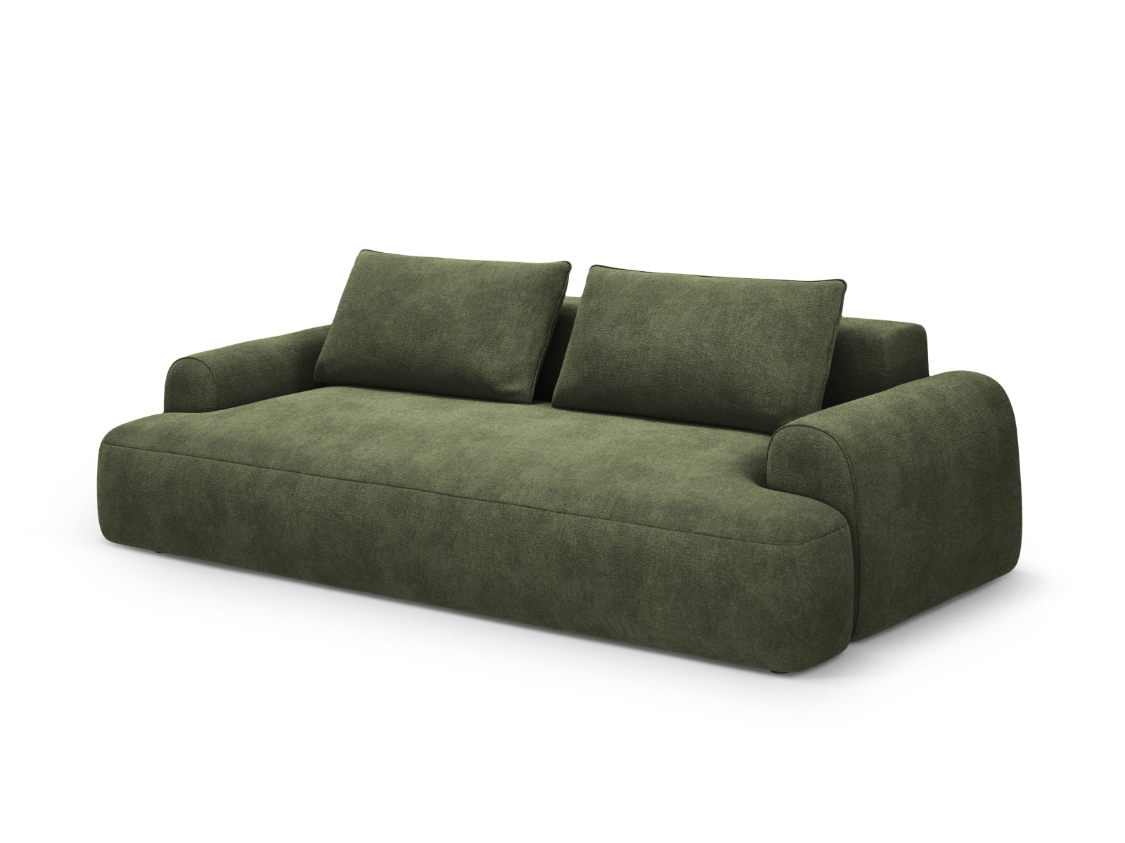 Elegantes 4-Sitzer Sofa Calma in Green-Vogue, ideal für Wohnräume, bietet Schlaffunktion und praktischen Stauraum.