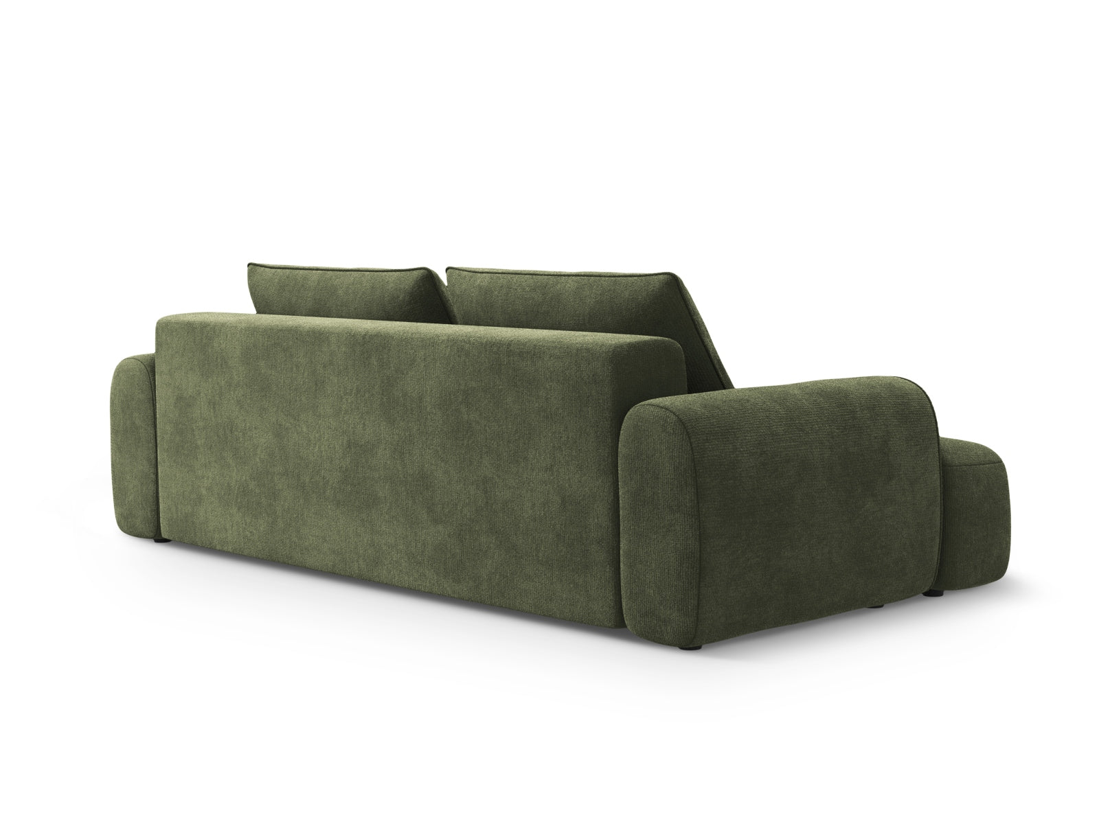 Modernes 4-Sitzer Sofa Calma in stilvollem Green-Vogue, perfekt für Gäste, bietet Schlaffunktion und cleveren Stauraum.