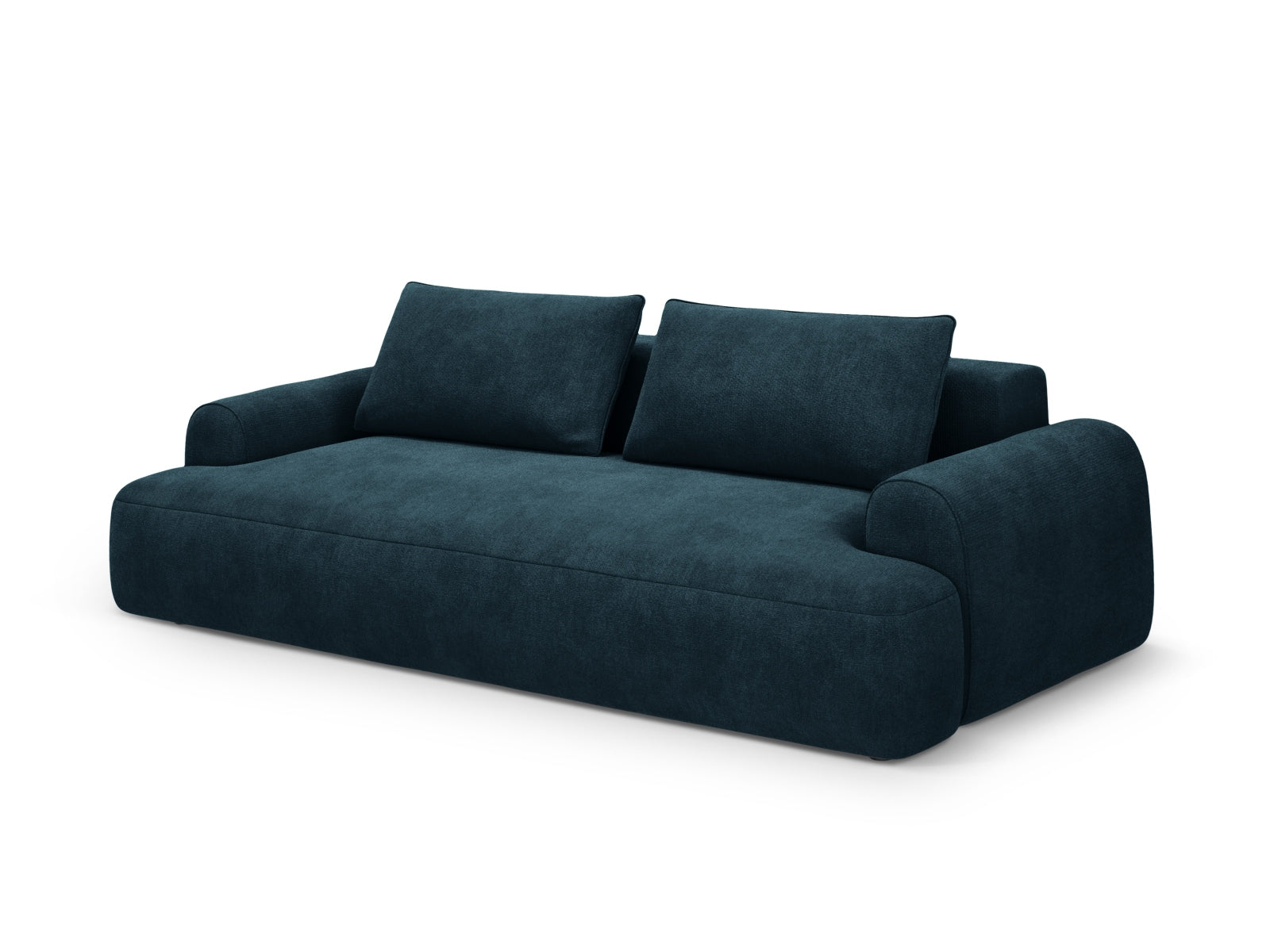 Elegantes 4-Sitzer Sofa Calma in Deep Petrol-Vogue, ideal für Wohnräume, bietet Schlaffunktion und praktischen Stauraum.