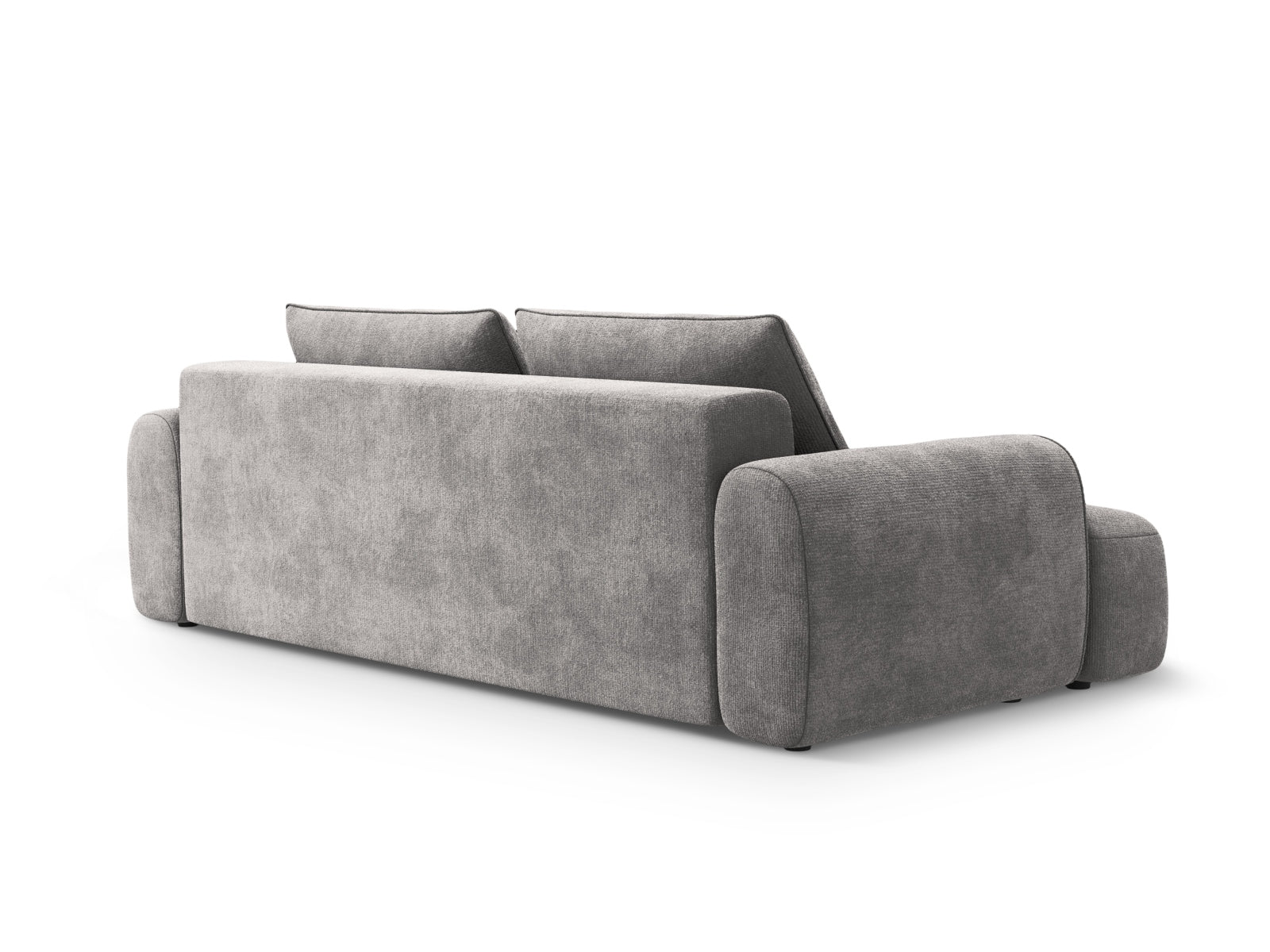 Modernes 4-Sitzer Sofa Calma in elegantem Grau, perfekt für Wohnräume, mit cleverer Schlaffunktion und integriertem Stauraum.