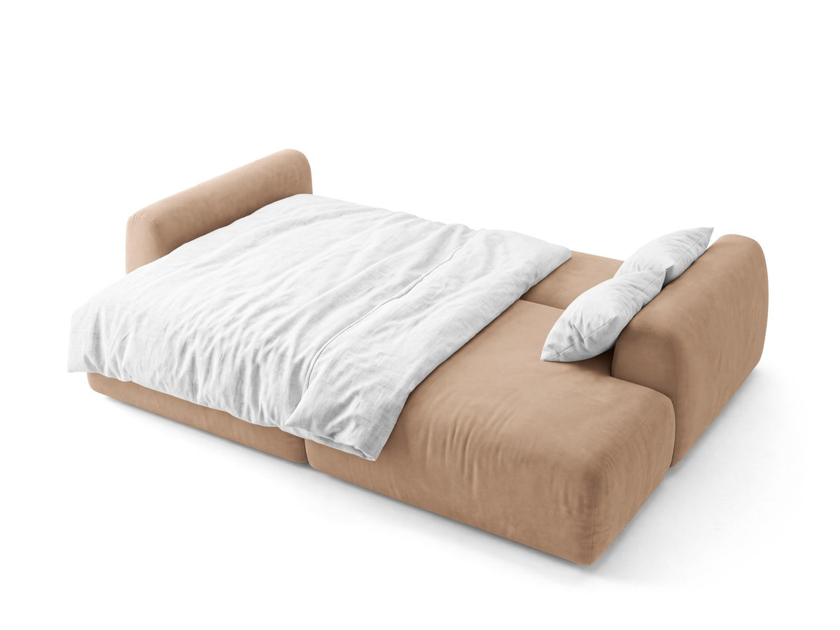 Bettsofa Milan von Cosmopolitan Design mit Bluvel-Bezug und schwarzen Kunststoffbeinen