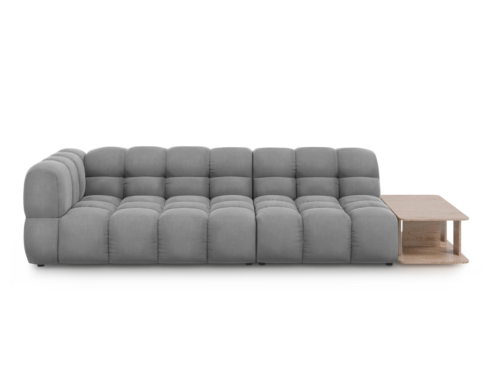 Sky Velour modulares Sofa rechts 4 Sitzer 102cm in Light Grey-Casino präsentiert im Onlineshop von KAQTU Design AG. L-Sofa rechts ist von Cosmopolitan Design