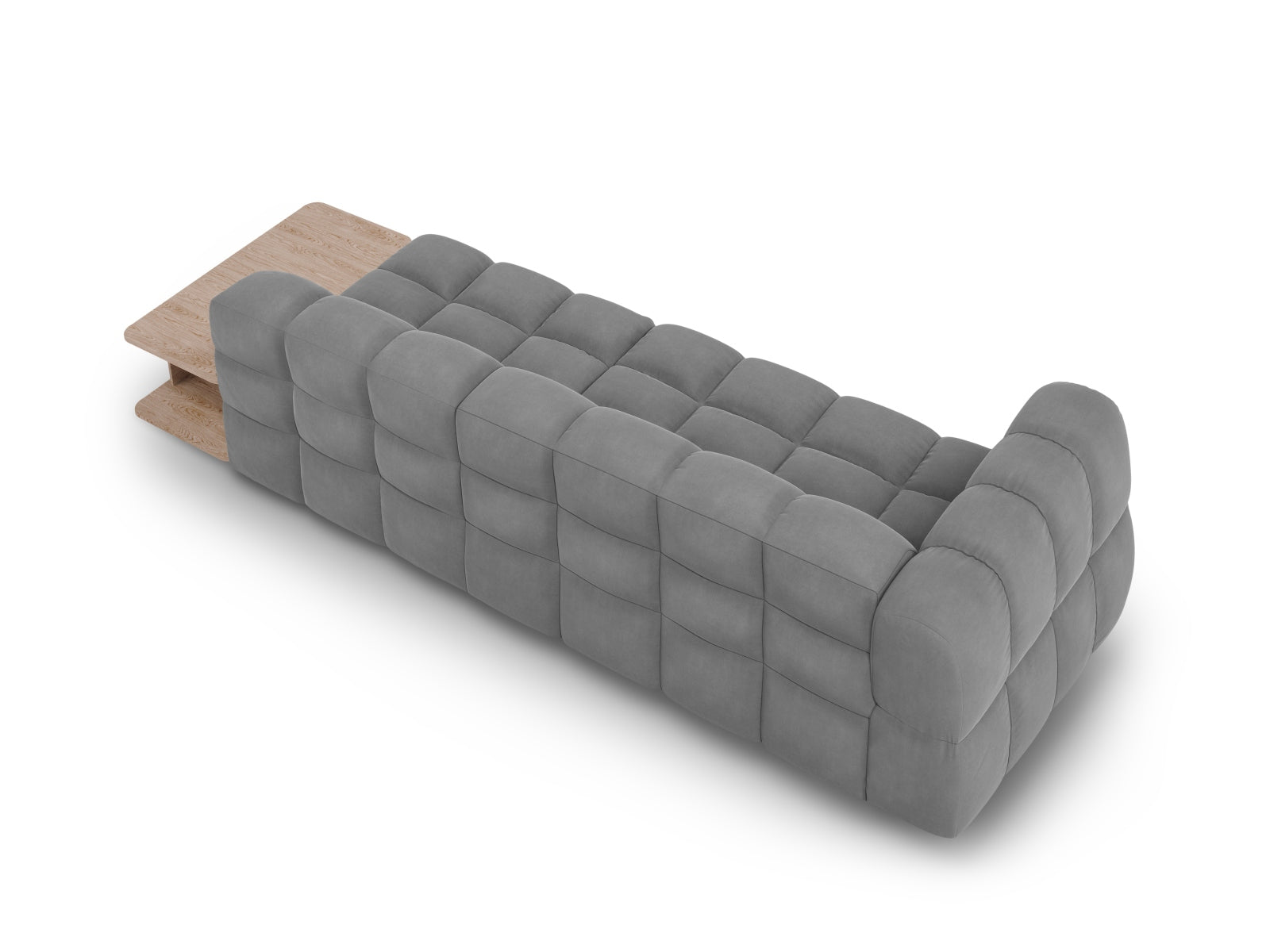 Elegantes modulares Sofa in sanftem Velours, rechte Variante, ideal für stilvolle Wohnräume, entworfen von Cosmopolitan Design.