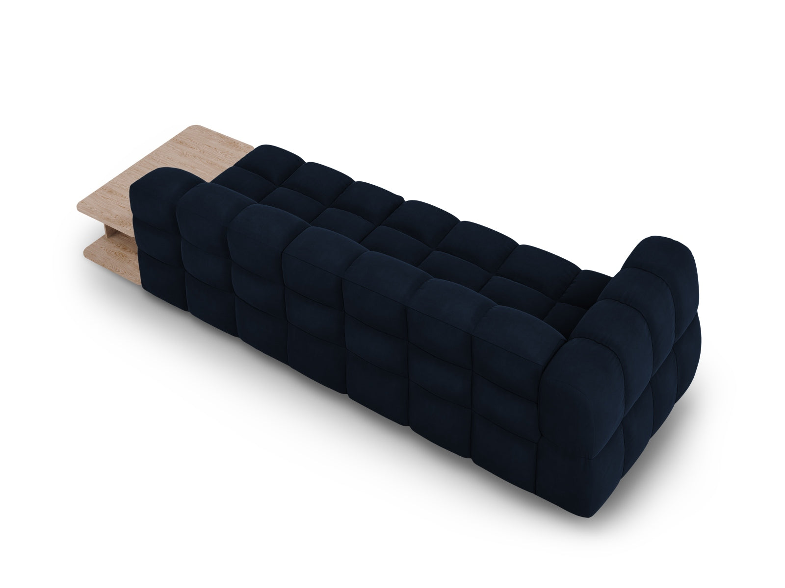 Elegantes 4-Sitzer Sofa in luxuriösem Sky Velour, rechte Variante, ideal für stilvolle und moderne Wohnräume von Cosmopolitan Design.
