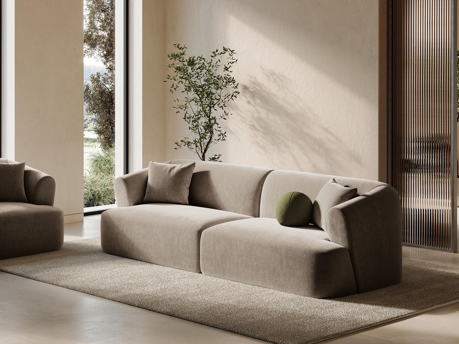 Entdecken Sie das stilvolle Campi Velour Modular Sofa 4 Sitzer von Cosmopolitan Design – perfekt für moderne Wohnkonzepte, flexibel und bequem.