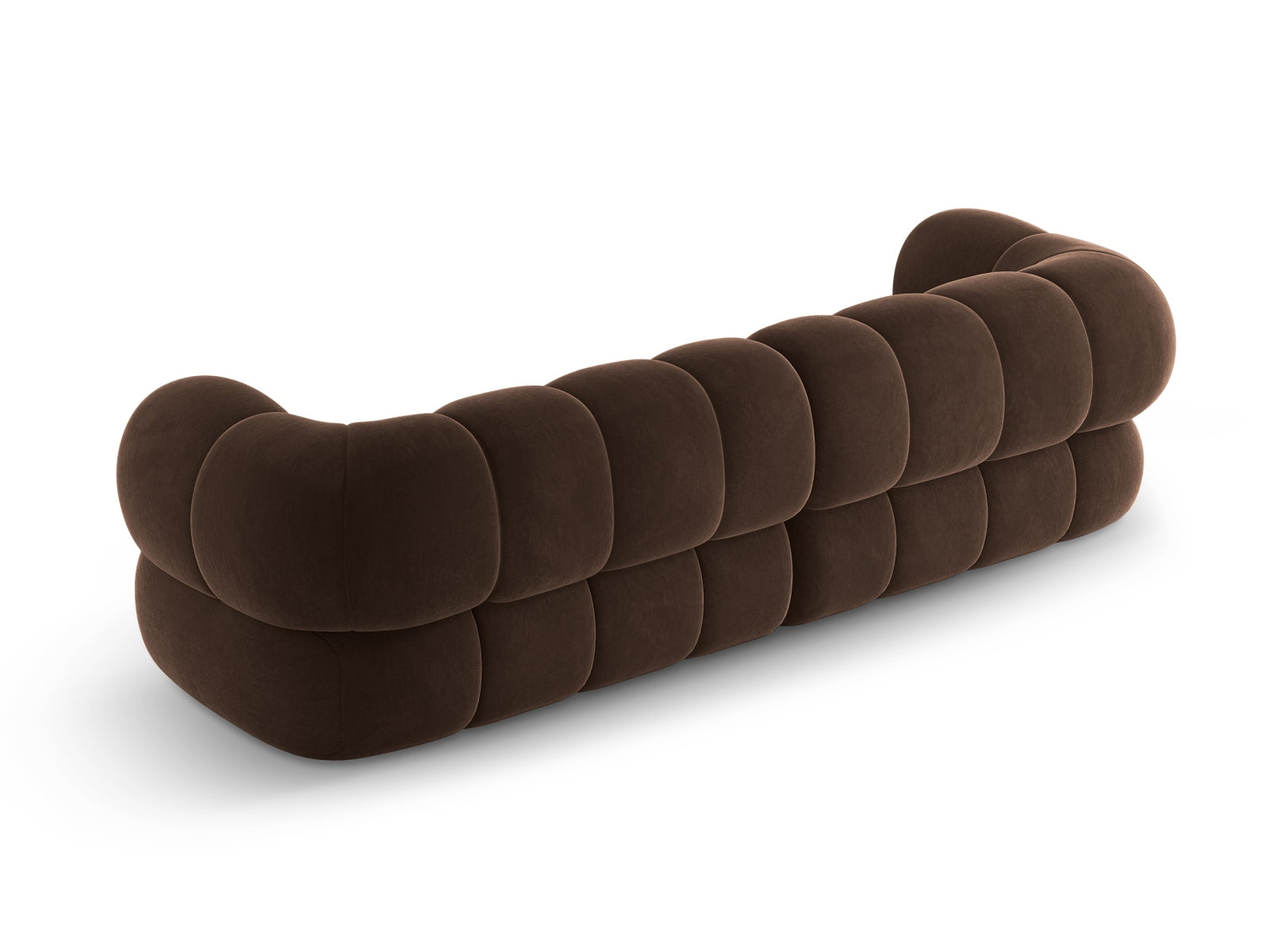 Elegantes 4-Sitzer Sofa Koge aus Velours in der Farbe Chocolate-Vogue, ideal für gemütliche Abende und modernes Wohndesign.