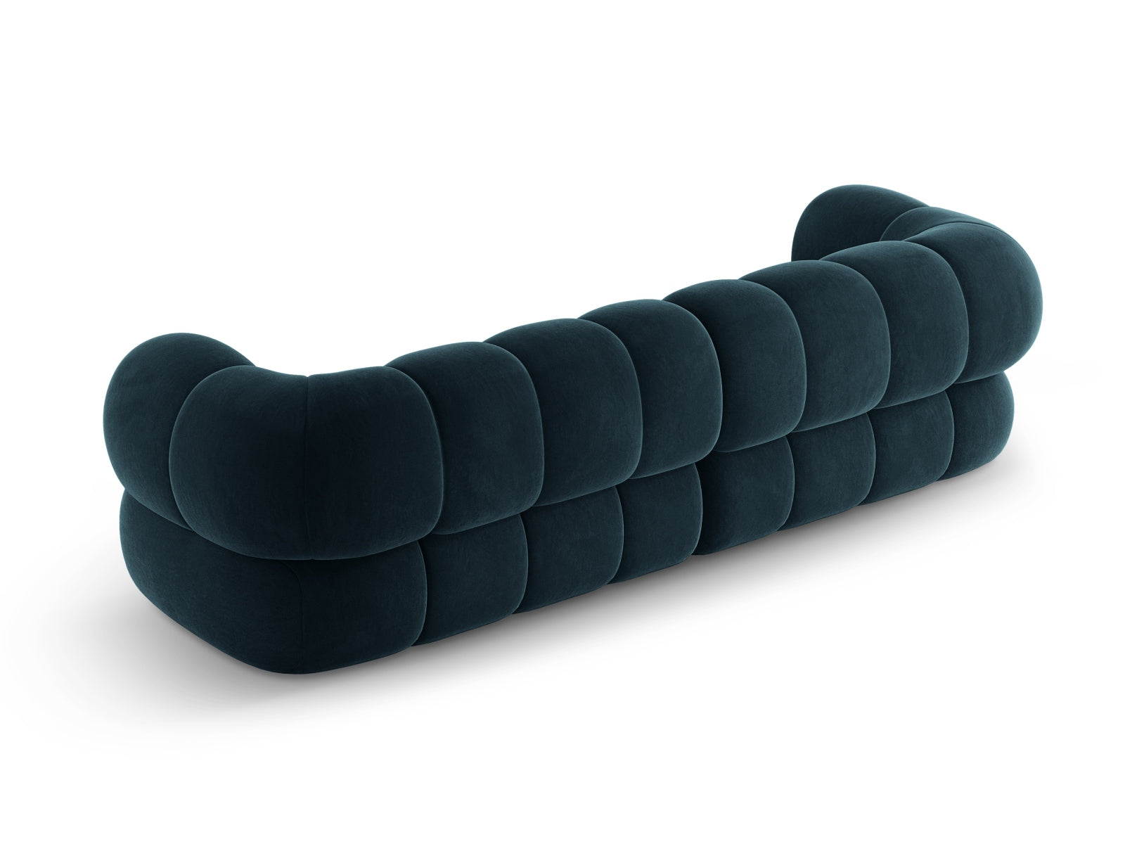 Elegantes 4-Sitzer Sofa Koge aus Velours in tiefem Petrol, ideal für stilvolle Wohnräume und entspannte Stunden mit Freunden.