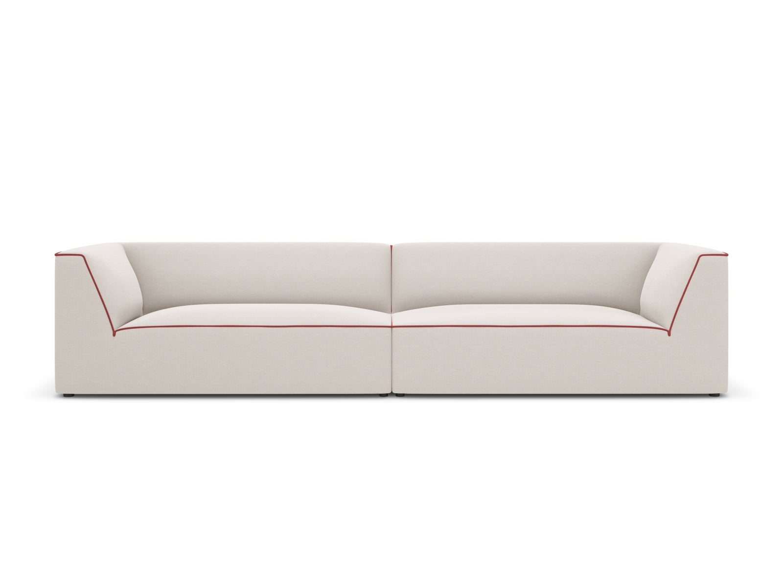 Oslo Sofa 4 Sitzer in Grey Beige Melange, Terracotta präsentiert im Onlineshop von KAQTU Design AG. Sofa ist von Cosmopolitan Design