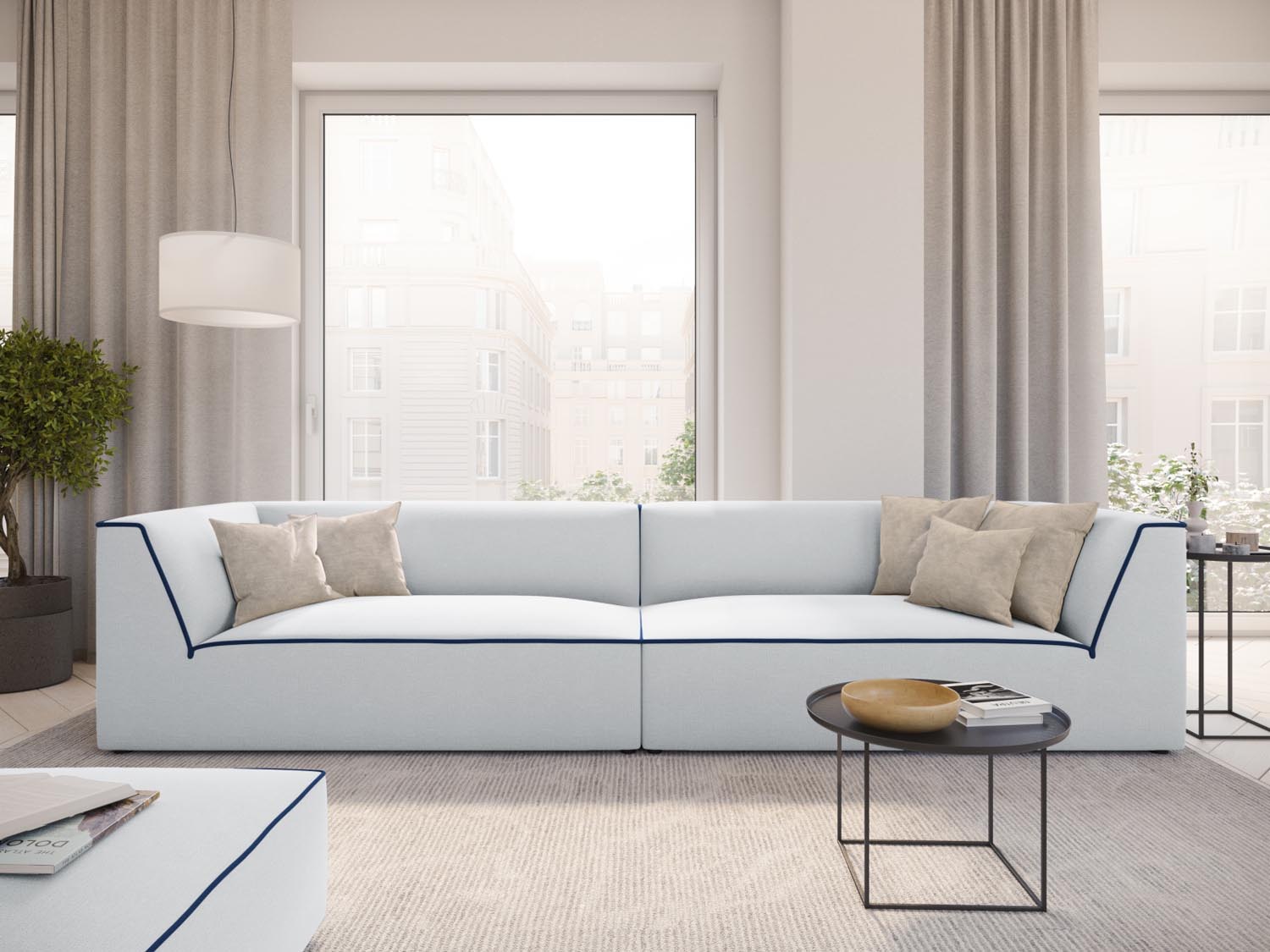 Entdecken Sie das Oslo 4-Sitzer Sofa von Cosmopolitan Design – stilvolles Velours, hervorragender Komfort und modernes Design für Ihr Zuhause.