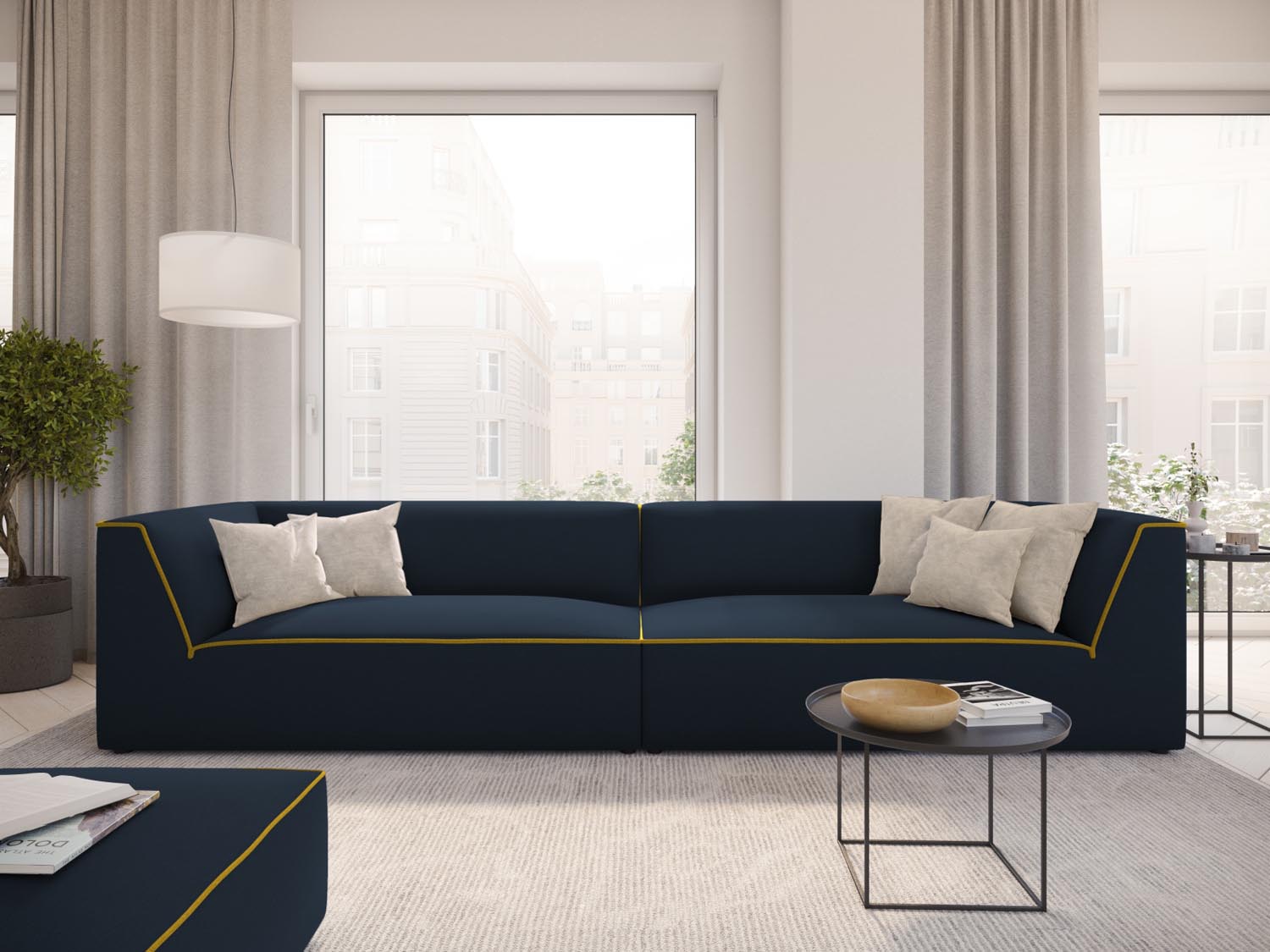 Erleben Sie das Oslo 4-Sitzer Sofa von Cosmopolitan Design – elegantes Velours, optimaler Sitzkomfort und zeitgemässes Design für Ihr Wohnambiente.