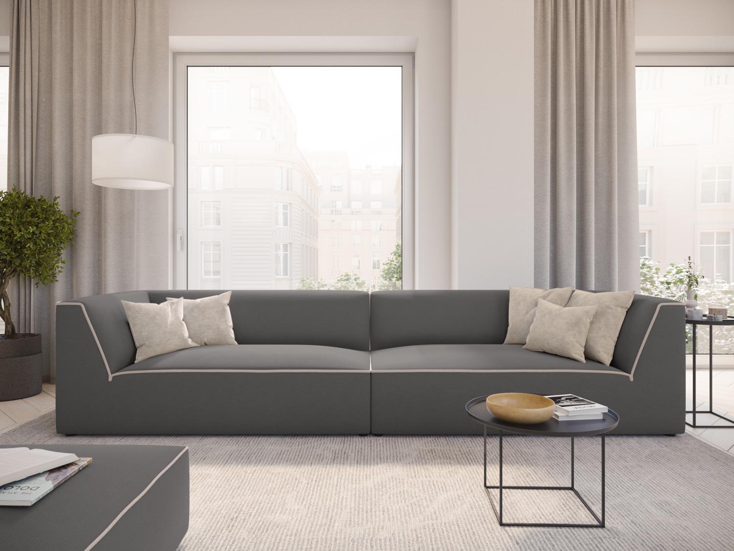 Entdecken Sie das Oslo 4-Sitzer Sofa von Cosmopolitan Design – stilvolles Velours, hervorragender Komfort und modernes Design für Ihr Zuhause.