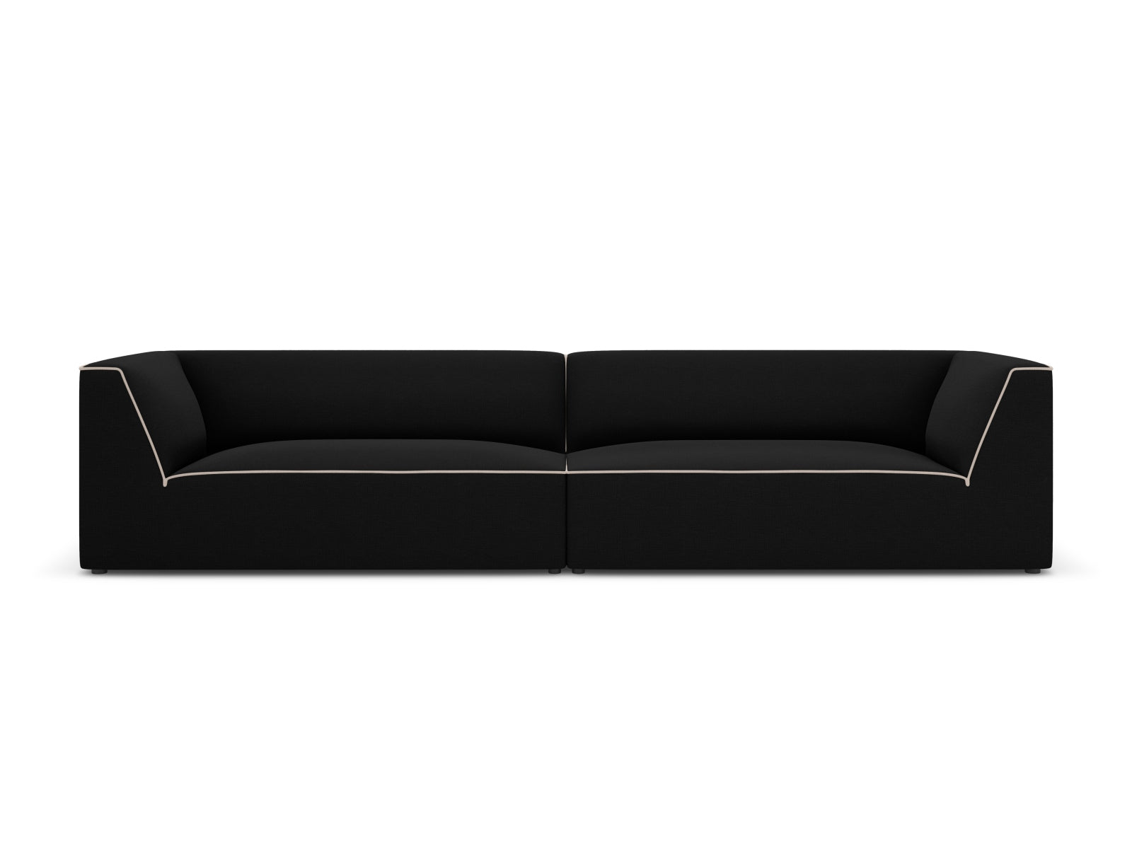 Oslo Sofa 4 Sitzer in Black, Grey Beige Melange präsentiert im Onlineshop von KAQTU Design AG. Sofa ist von Cosmopolitan Design