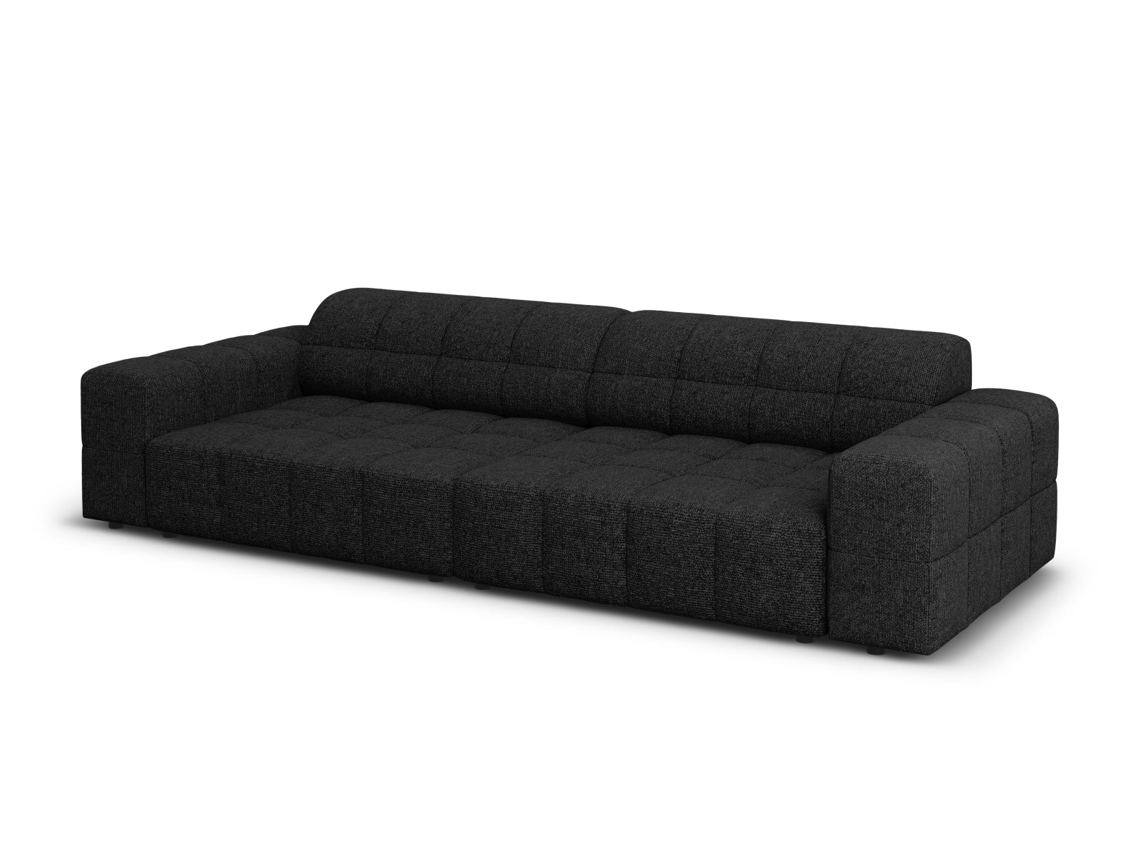 Modernes 4-Sitzer Chicago Sofa in edlem Schwarz, perfekt für stilvolle Wohnzimmer. Hochwertige Verarbeitung von Cosmopolitan Design.