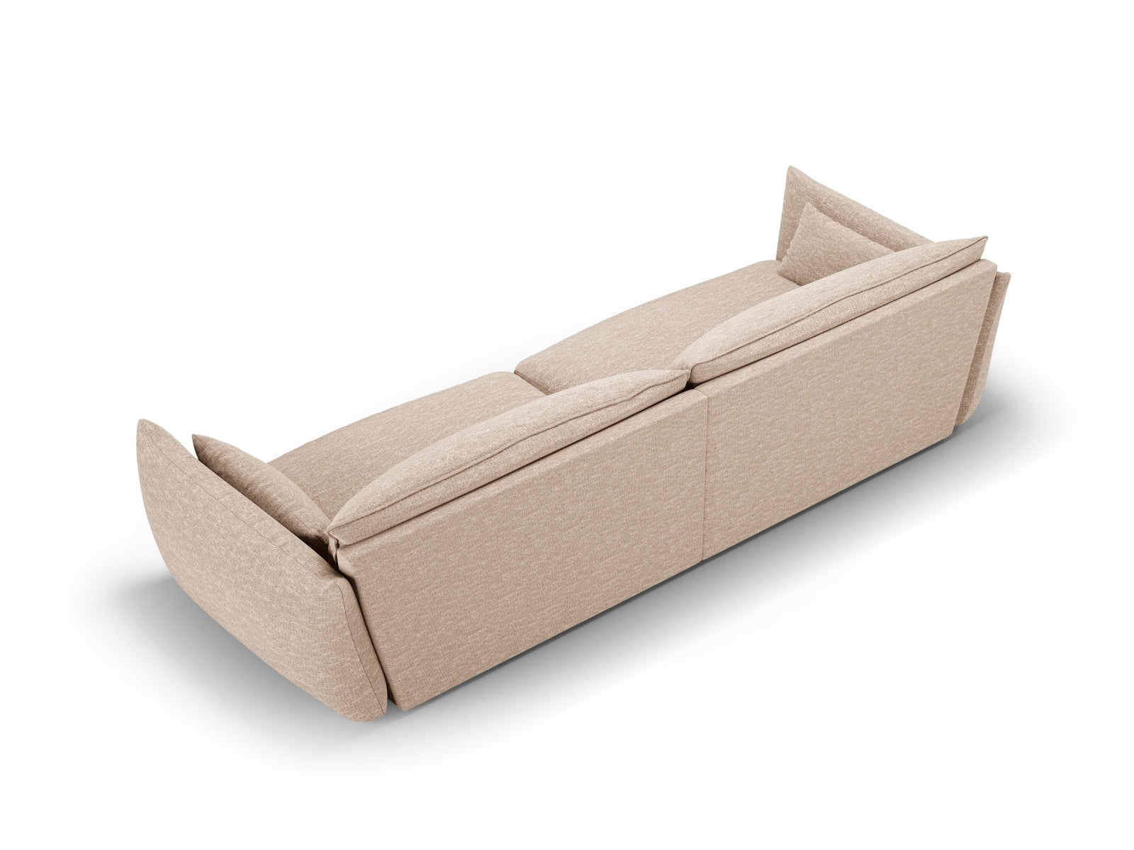 Modernes 4-Sitzer Sofa Matera in sanftem Beige, perfekt für entspannte Stunden und stilvolle Einrichtungsideen.