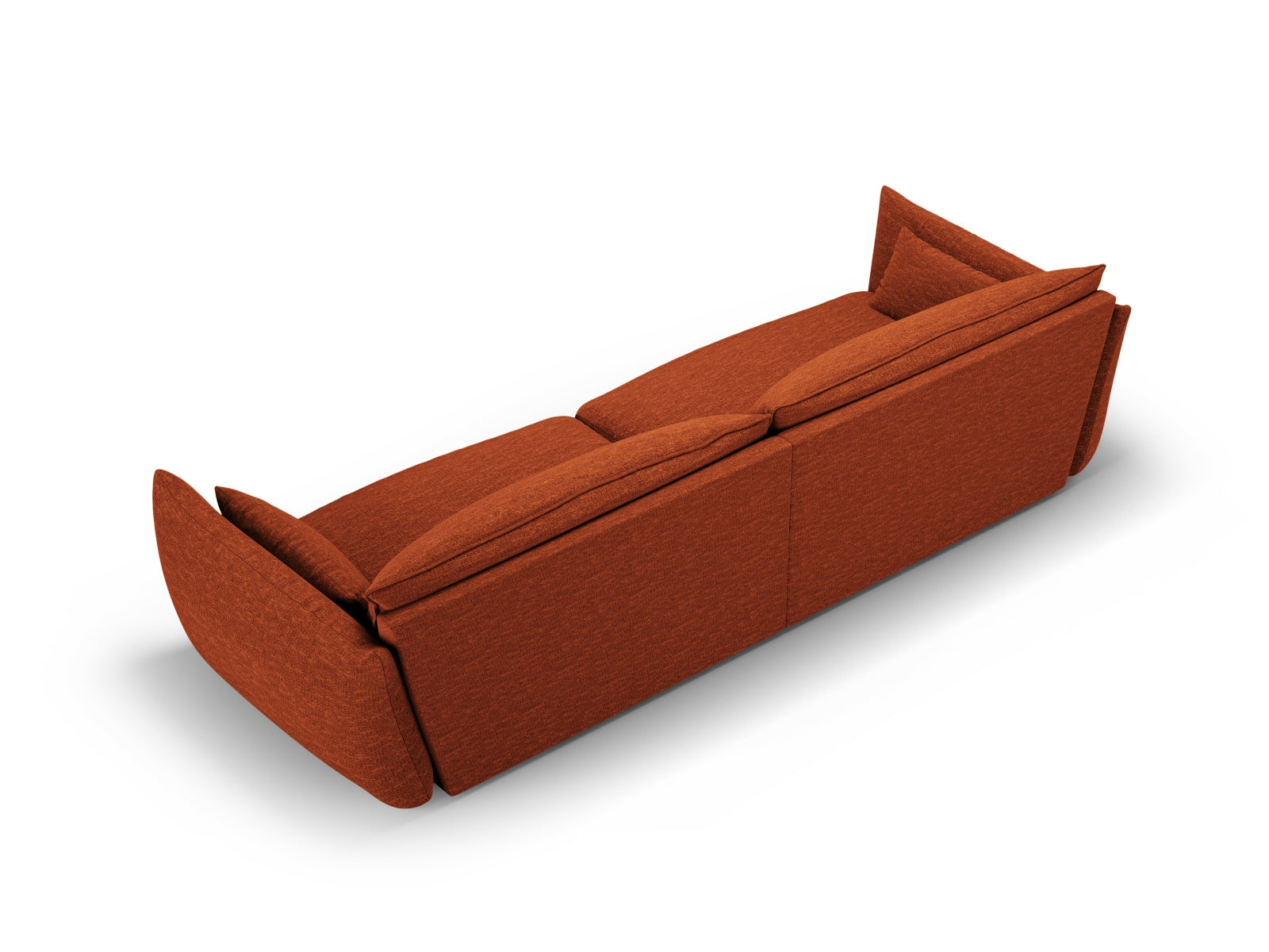 Elegantes 4-Sitzer Sofa Matera in warmem Terracotta, ideal für einladende und geschmackvolle Wohnräume.
