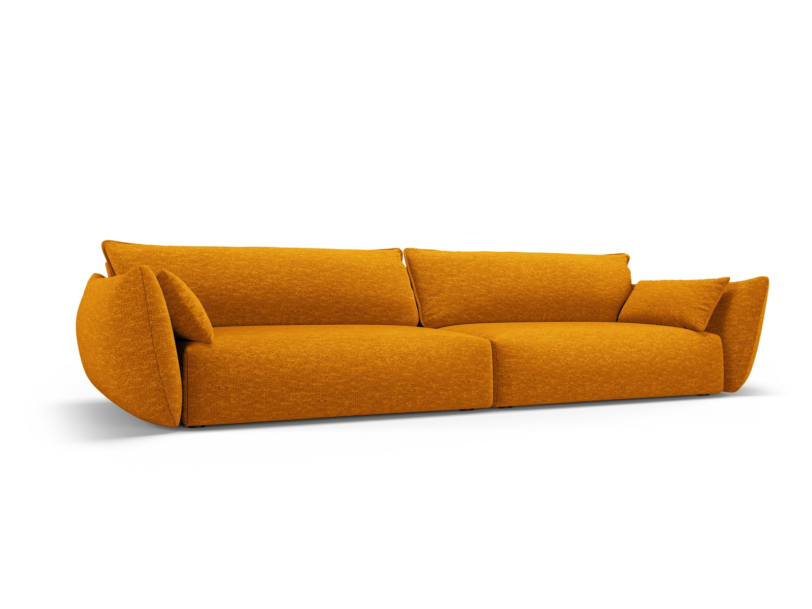 Elegantes 4-Sitzer Sofa Matera in strahlendem Gelb, ideal für stilvolle Wohnräume, erhältlich bei KAQTU Design AG.