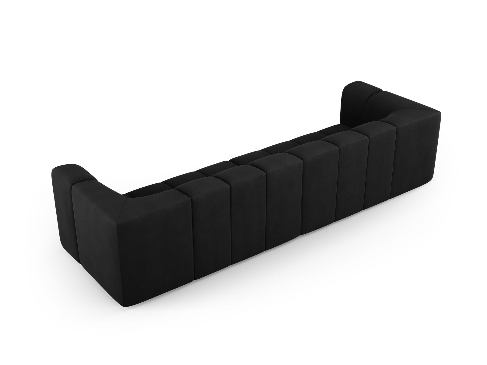 Modulares 4-Sitzer Sofa Moritz in zeitlosem Schwarz, perfekt für stilvolle Wohnzimmer und vielseitige Einrichtungsmöglichkeiten.