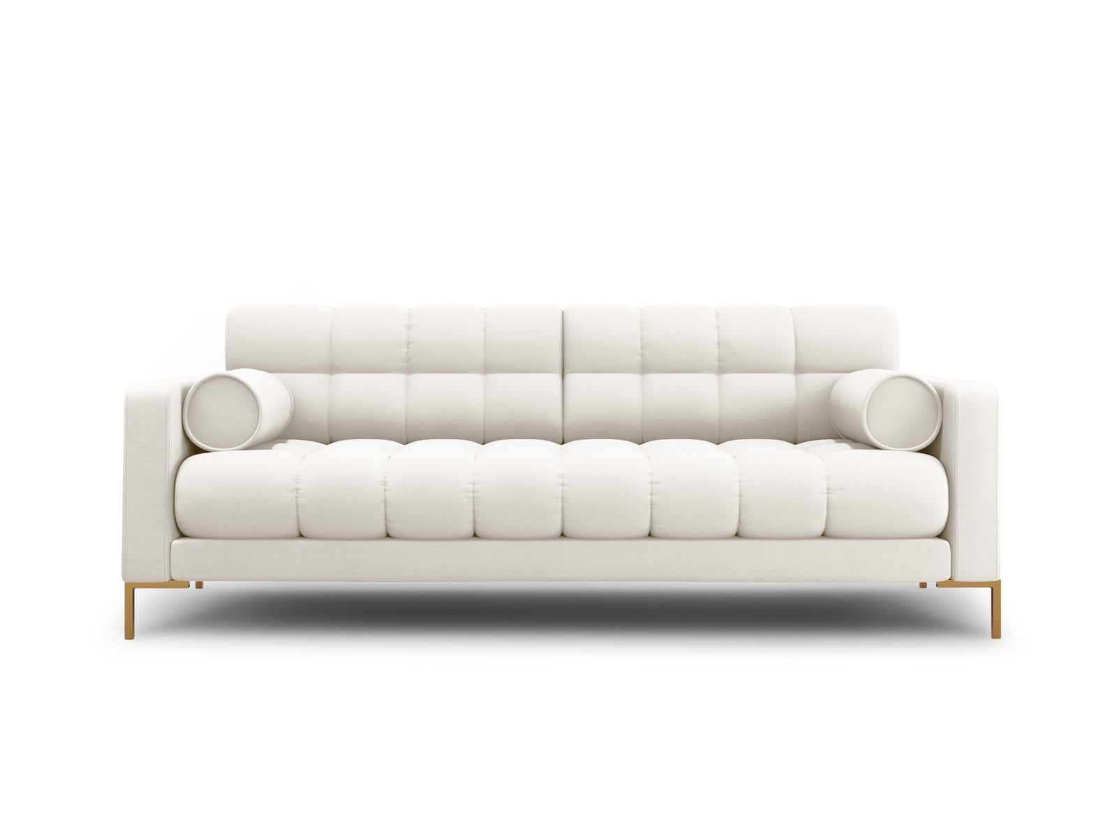 Stylisches 4-Sitzer Sofa Bali in leuchtendem Gelb-Bluvel, perfekt für moderne Wohnzimmer und gesellige Abende mit Freunden.