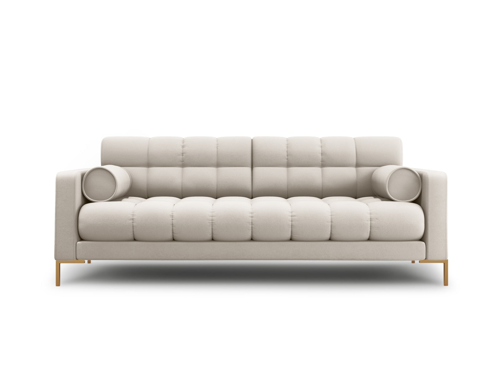 Elegantes 4-Sitzer Sofa Bali in strahlendem Gelb-Bluvel, ideal für einladende Wohnräume und gesellige Zusammenkünfte.