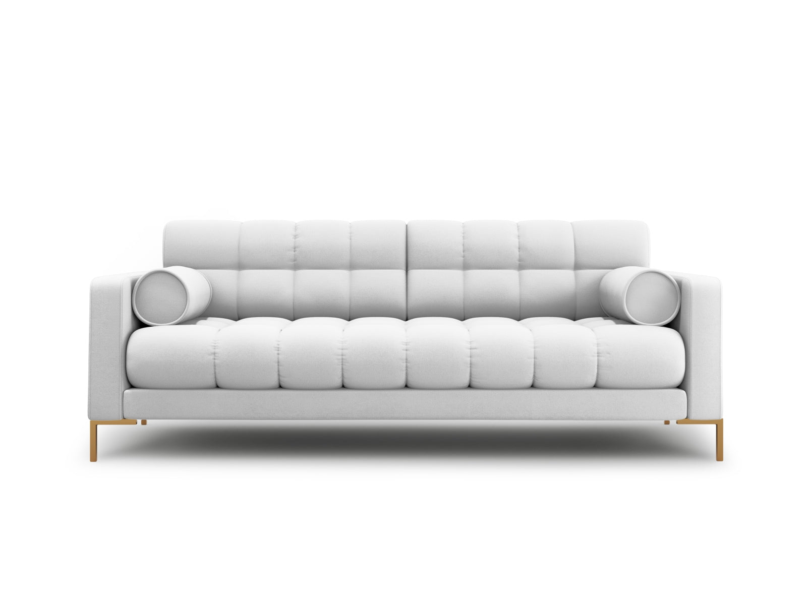 Modernes 4-Sitzer Sofa Bali in leuchtendem Gelb-Bluvel, perfekt für stilvolle Wohnzimmer und gesellige Abende mit Freunden.