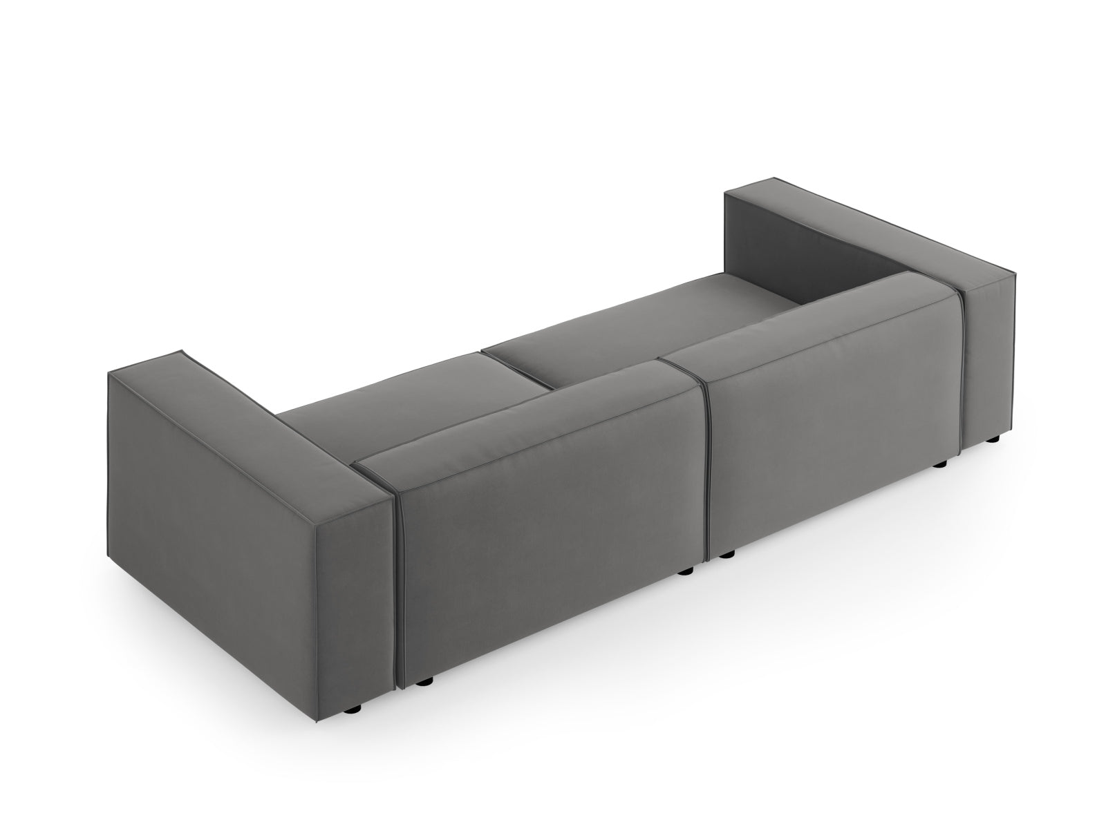 Arendal Velour Sofa 4 Sitzer in Warm grey präsentiert im Onlineshop von KAQTU Design AG. 4er Sofa ist von Cosmopolitan Design