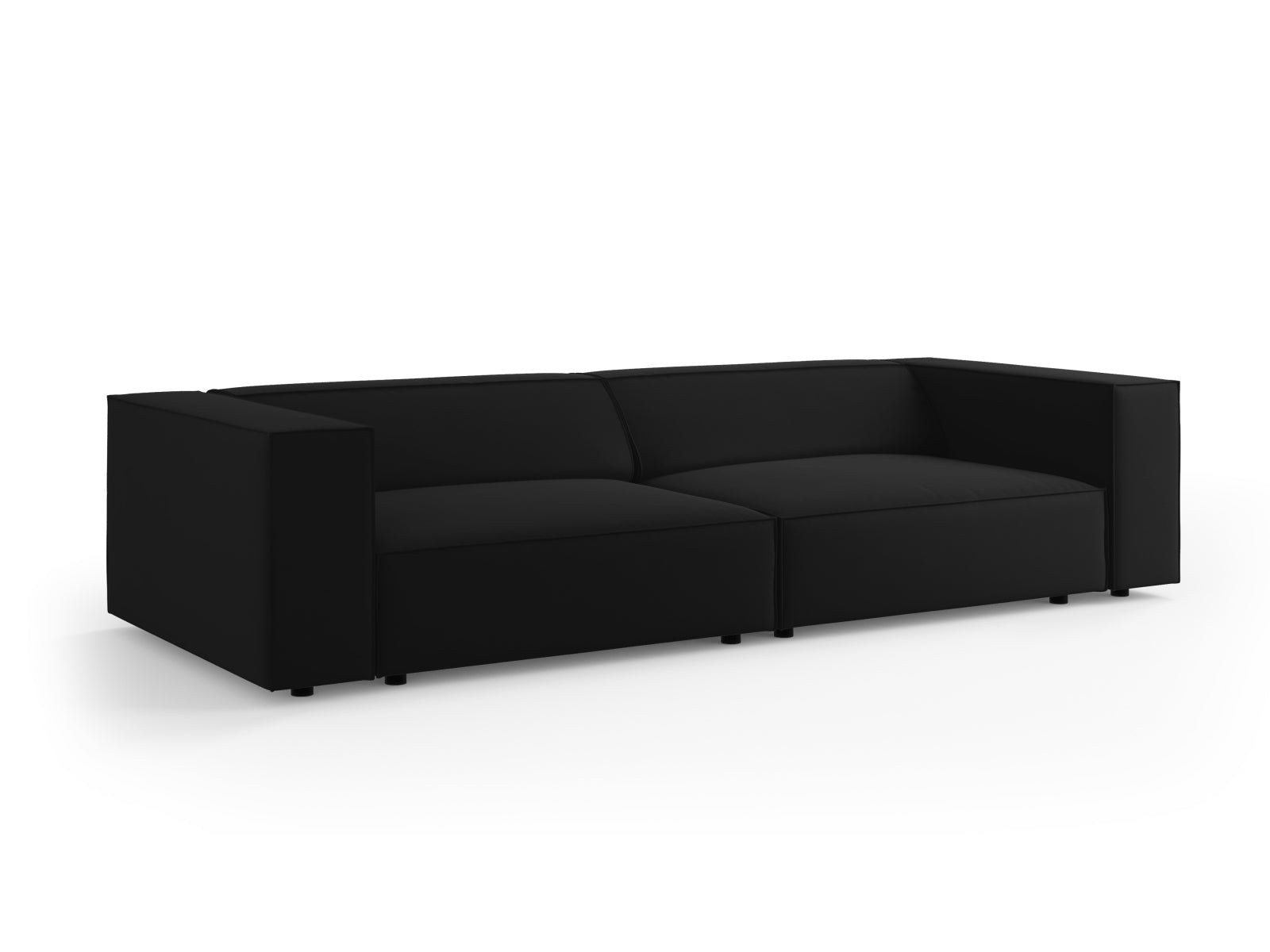Arendal Velour Sofa 4 Sitzer in Black präsentiert im Onlineshop von KAQTU Design AG. 4er Sofa ist von Cosmopolitan Design