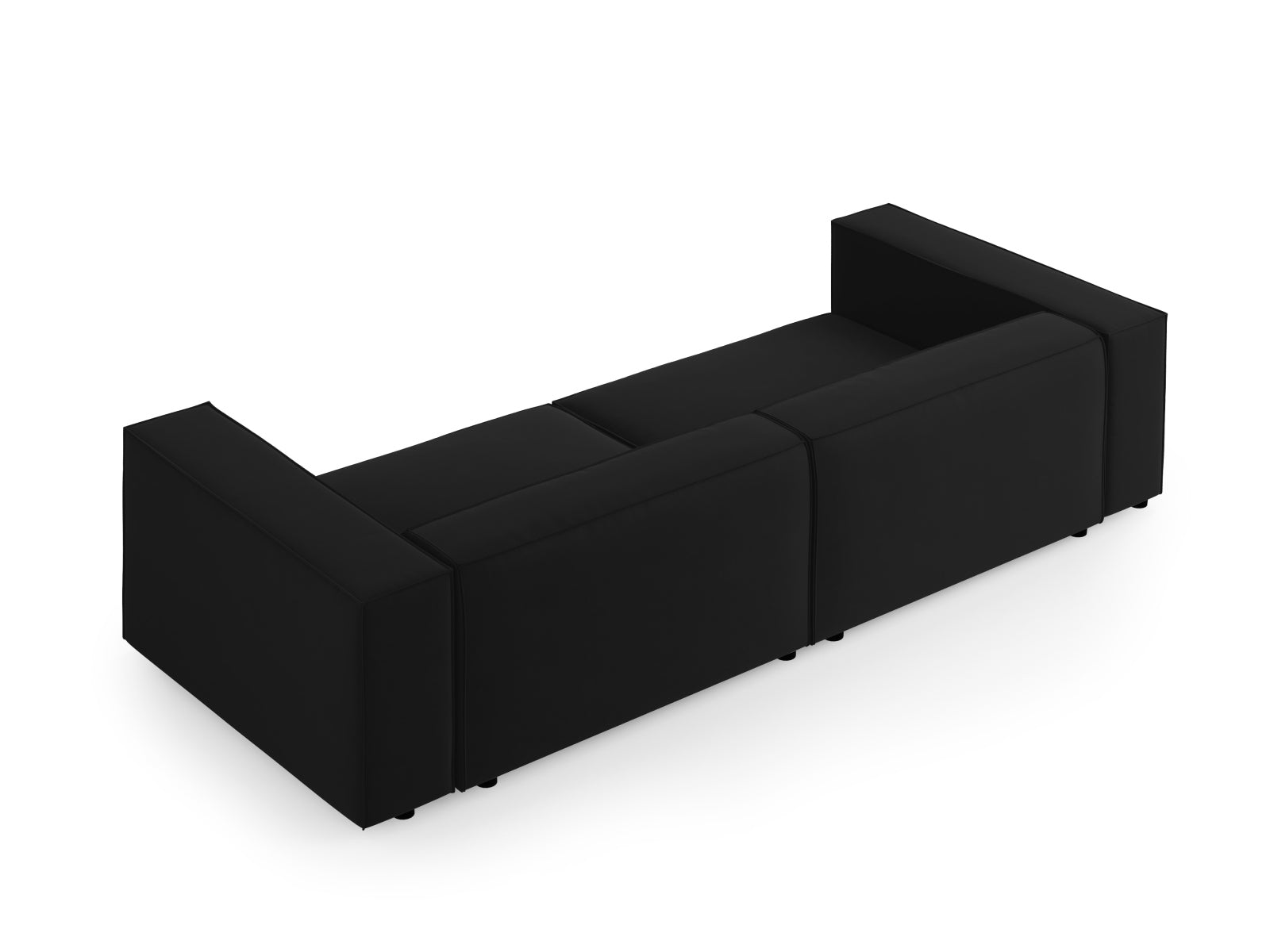 Arendal Velour Sofa 4 Sitzer in Black präsentiert im Onlineshop von KAQTU Design AG. 4er Sofa ist von Cosmopolitan Design