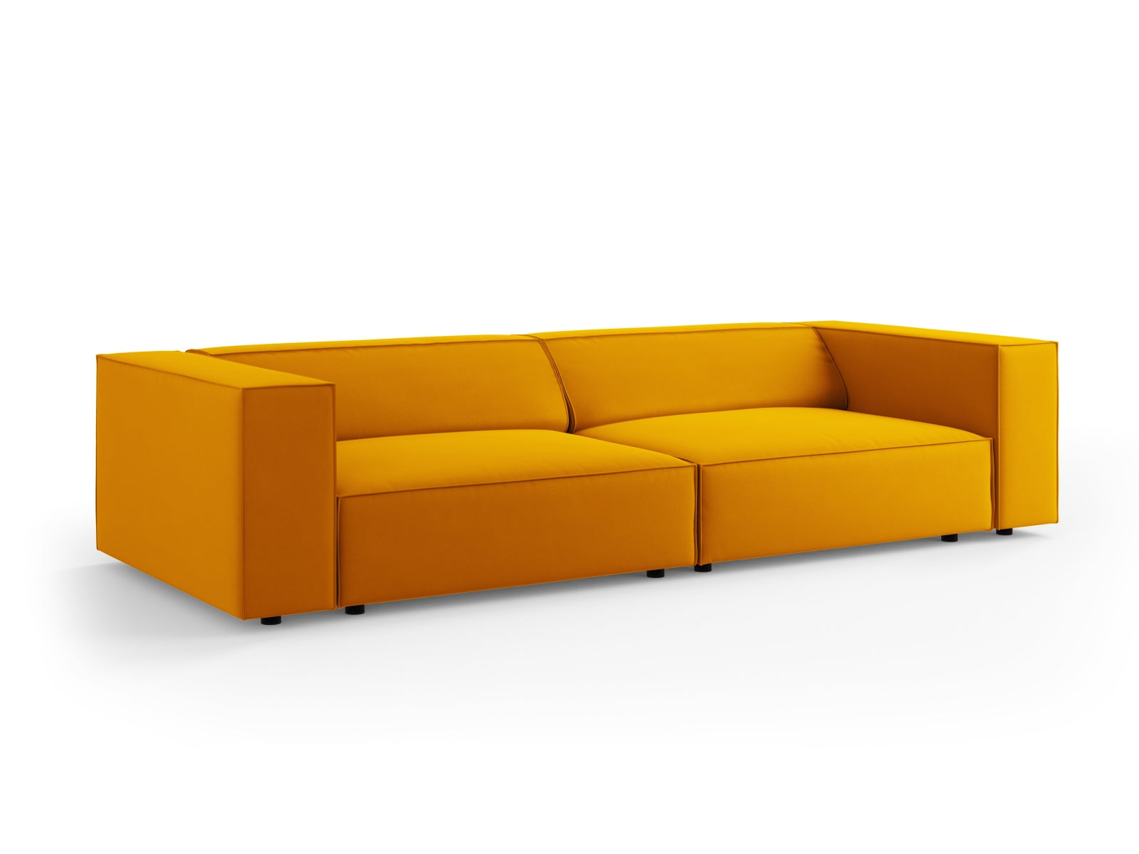 Arendal Velour Sofa 4 Sitzer in Yellow präsentiert im Onlineshop von KAQTU Design AG. 4er Sofa ist von Cosmopolitan Design