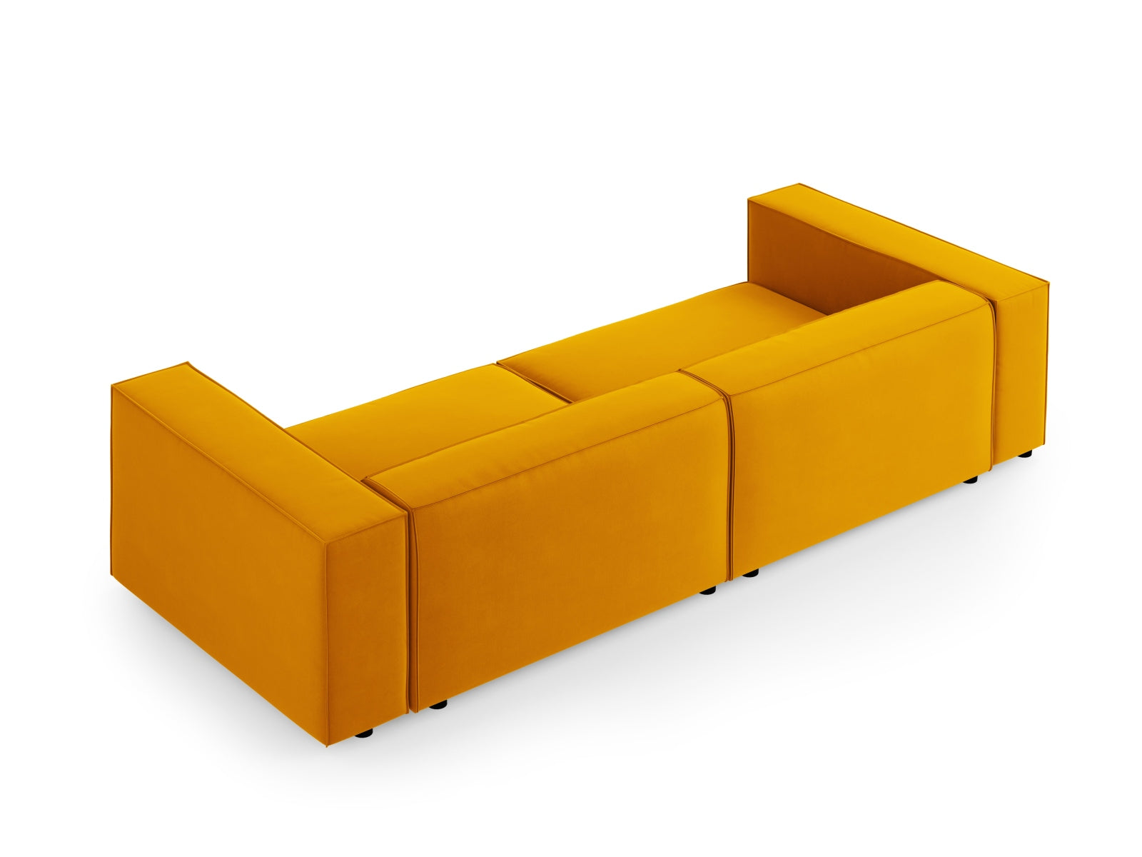 Arendal Velour Sofa 4 Sitzer in Yellow präsentiert im Onlineshop von KAQTU Design AG. 4er Sofa ist von Cosmopolitan Design