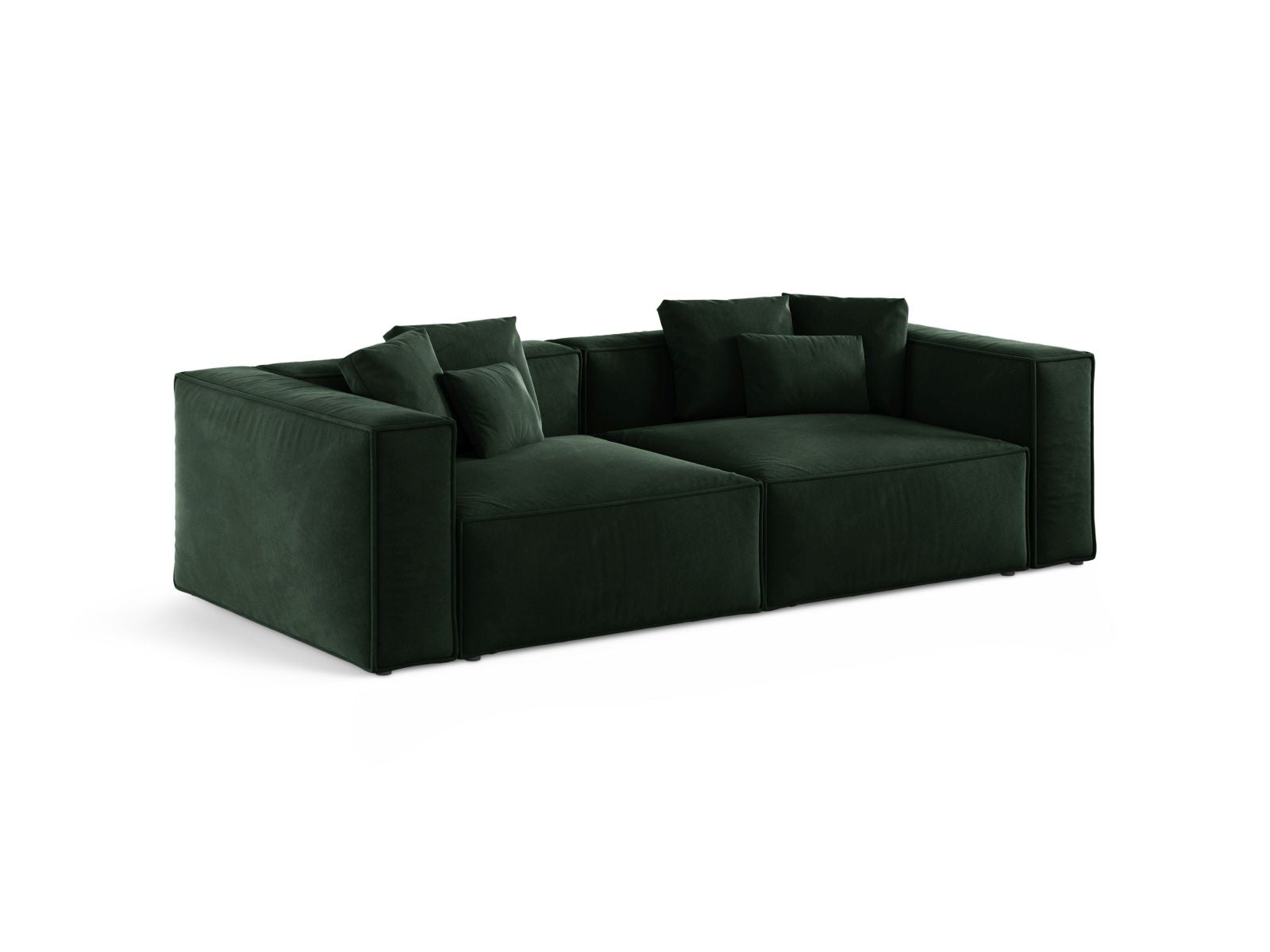 Elegantes 4-Sitzer Sofa Aveiro in sattem Flaschengrün, stilvoll und modern, ideal für jedes Wohnzimmer. Entdecken Sie Komfort und Design.