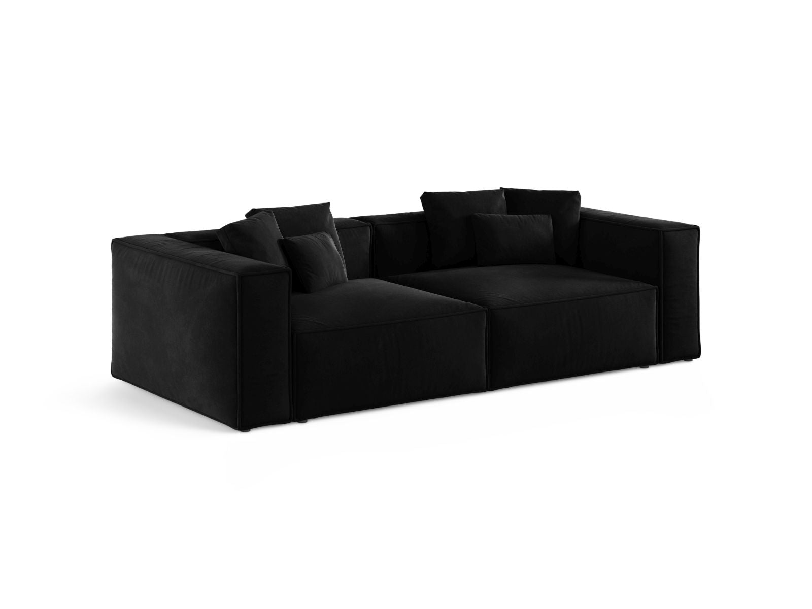 Elegantes 4-Sitzer Sofa Aveiro in stilvollem Schwarz, ideal für moderne Wohnräume, erhältlich bei KAQTU Design AG.