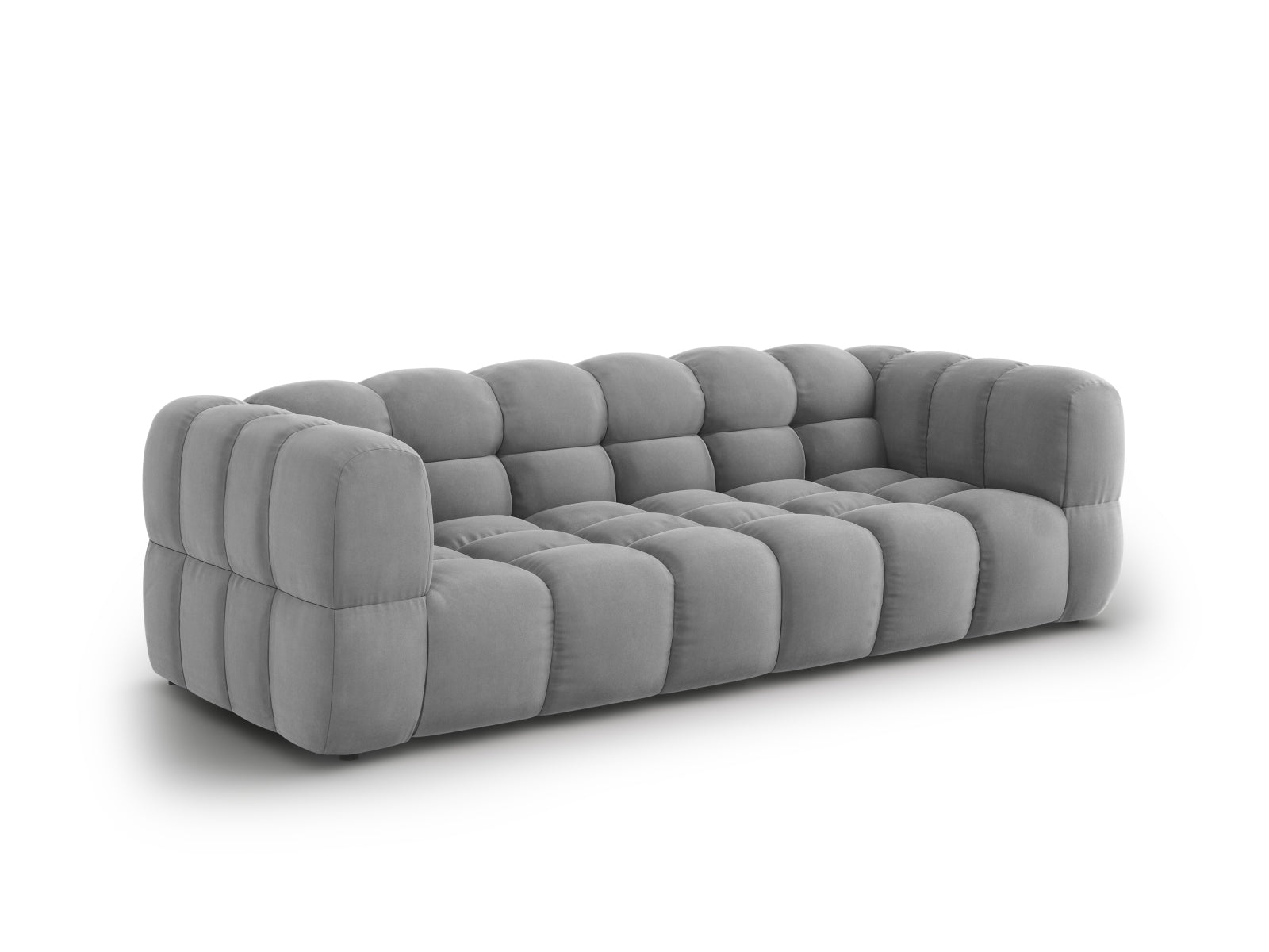Elegantes Sky Velour Sofa in Hellgrau, 4-Sitzer, modulares Design von Cosmopolitan, ideal für stilvolle Wohnräume.