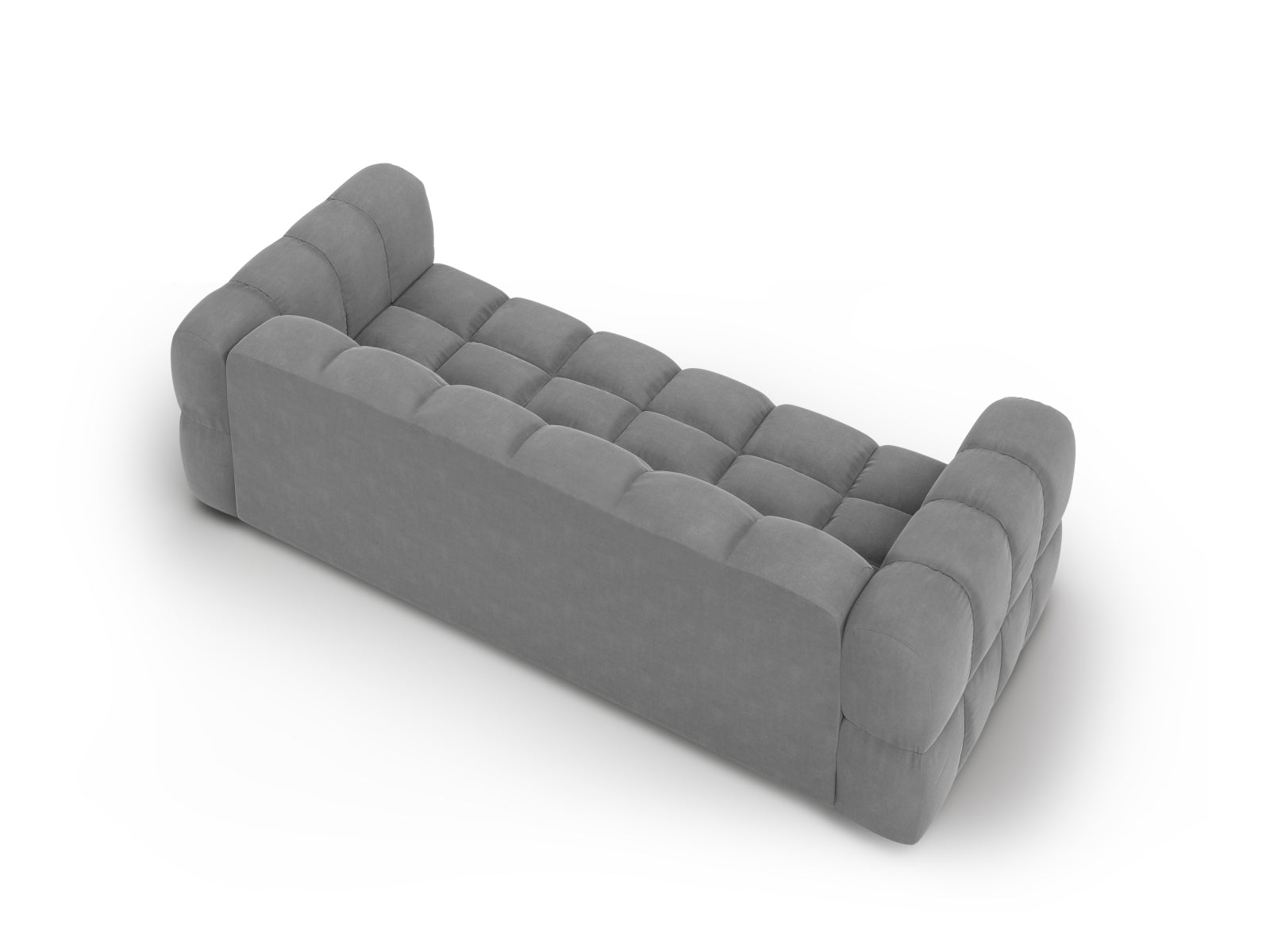Modulares 4-Sitzer Sofa in sanftem Hellgrau aus Sky Velour, perfekt für moderne Wohnkonzepte von Cosmopolitan Design.