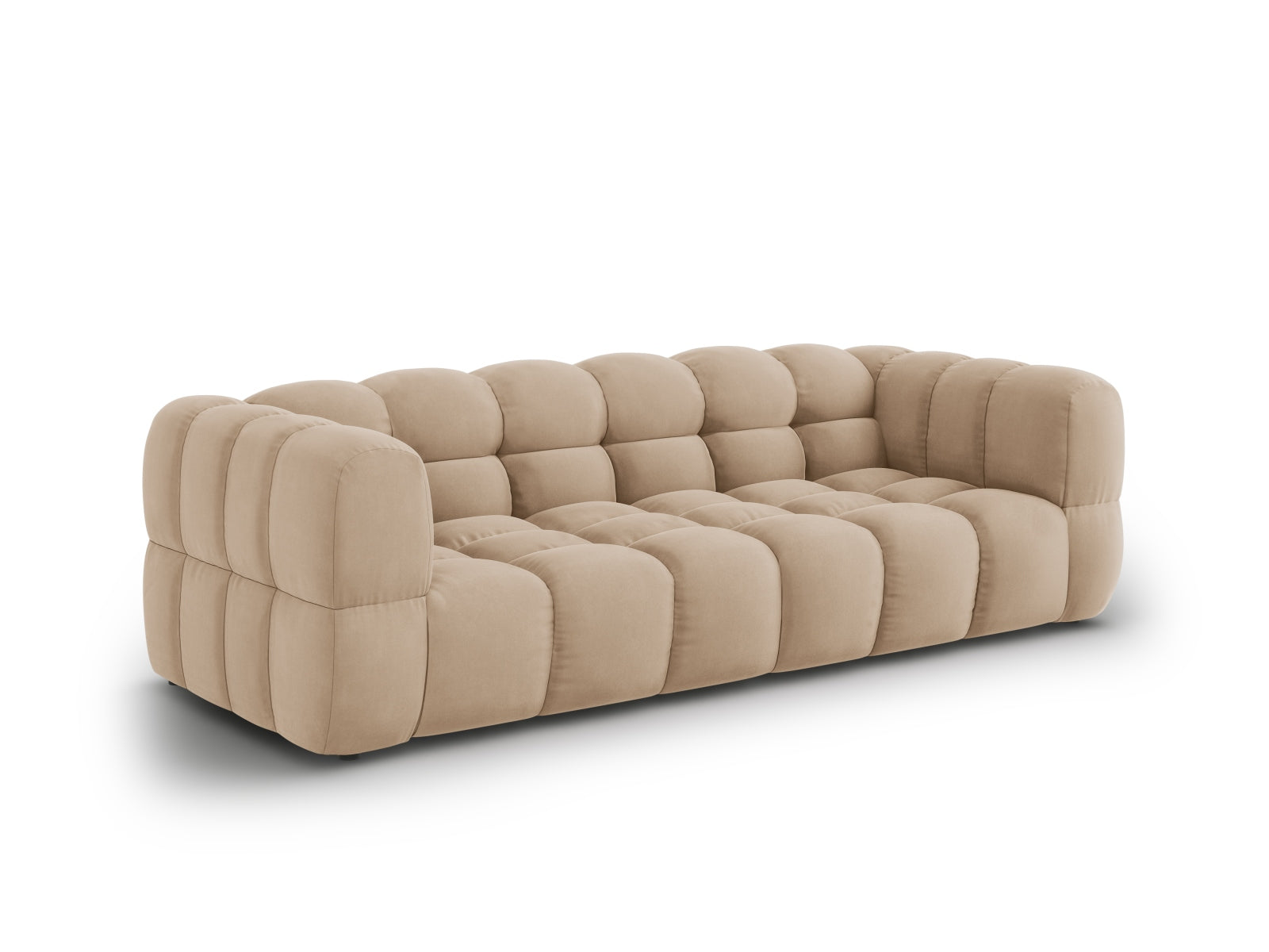Elegantes Sky Velour modulares Sofa für 4 Personen in Sand-Casino, ideal für stilvolle Wohnräume, erhältlich bei KAQTU Design AG.