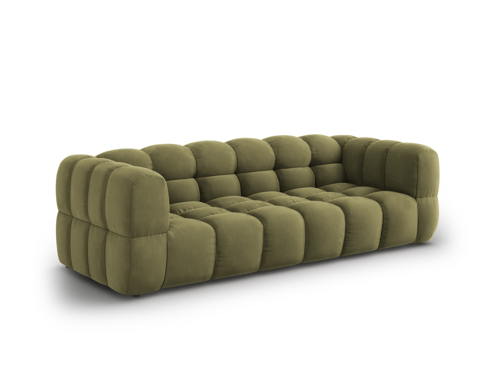Elegantes Sky Velour 4-Sitzer Sofa in sanftem Hellgrün, ideal für stilvolle Wohnräume, präsentiert von Cosmopolitan Design.