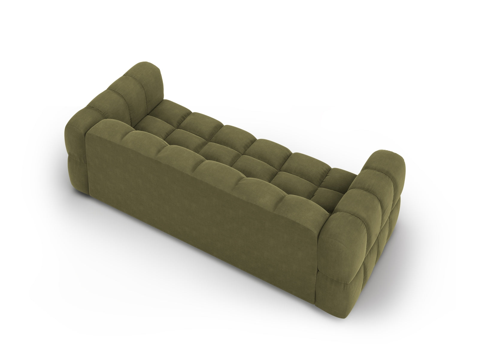 Modulares 4-Sitzer Sofa aus Sky Velour in zartem Hellgrün, perfekt für moderne Wohnkonzepte, entworfen von Cosmopolitan Design.